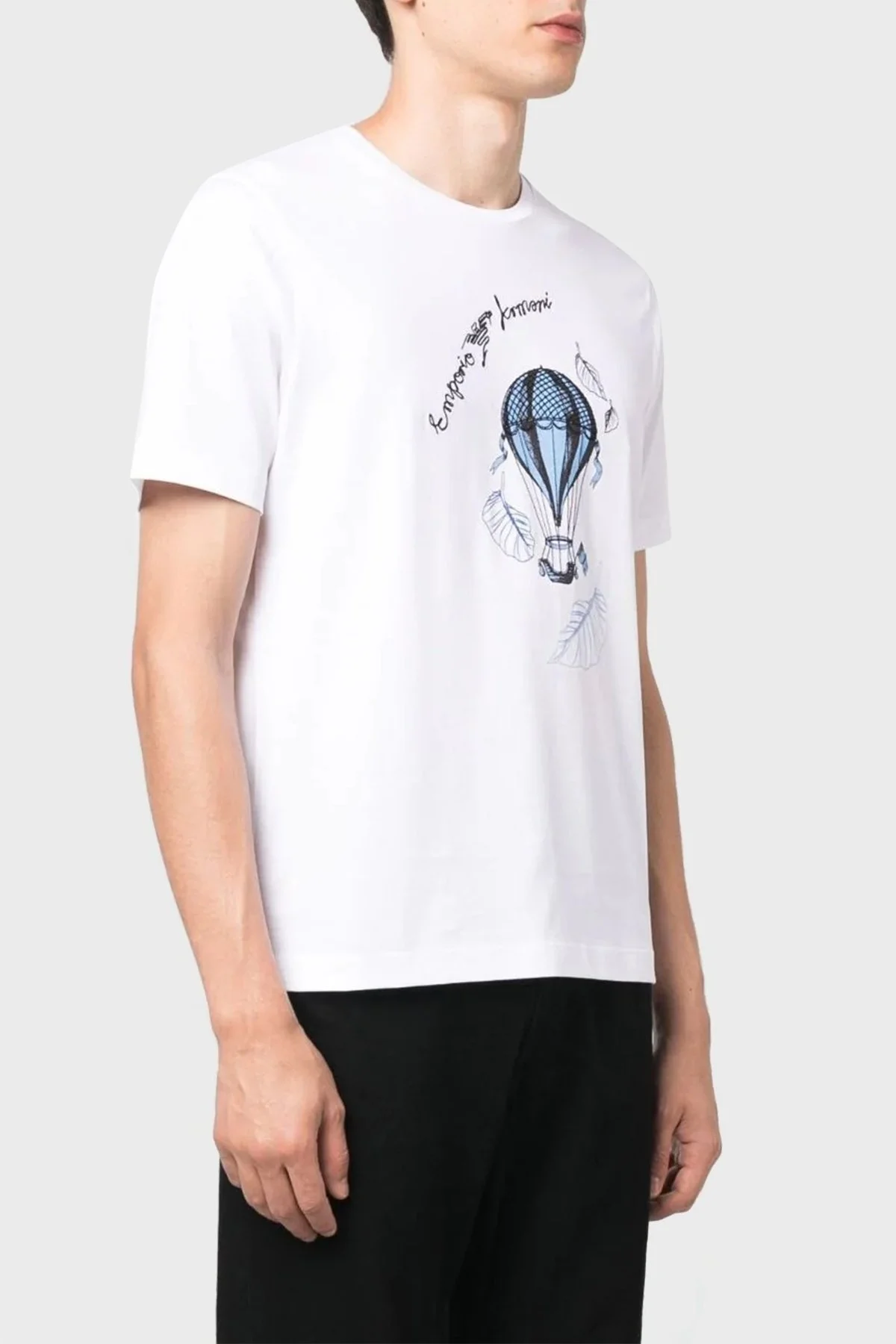 Emporio Armani Pamuklu Regular Fit Bisiklet Yaka Erkek T Shirt 6R1T8Q 1J7FZ 0111 BEYAZ - 1