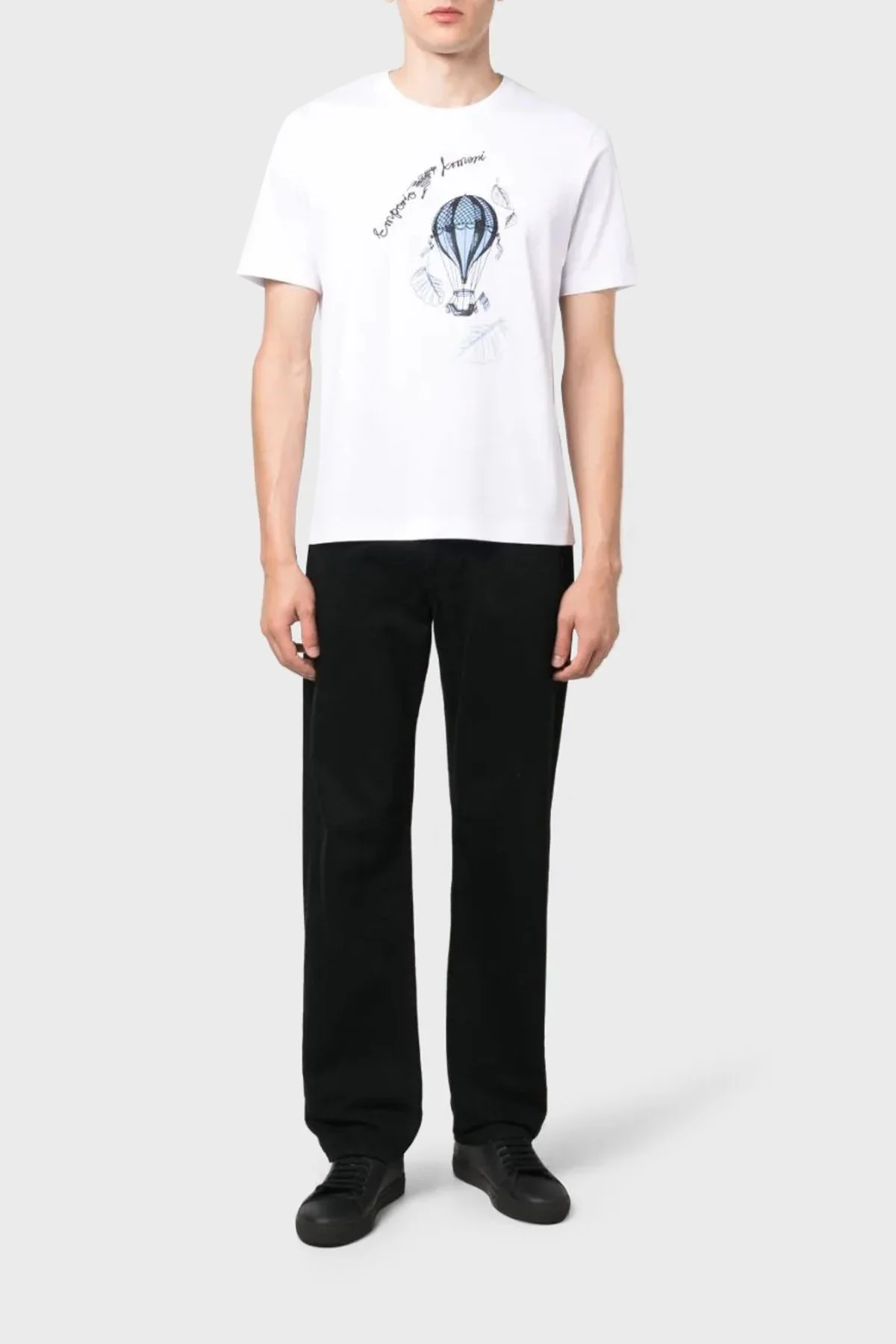 Emporio Armani Pamuklu Regular Fit Bisiklet Yaka Erkek T Shirt 6R1T8Q 1J7FZ 0111 BEYAZ - 2