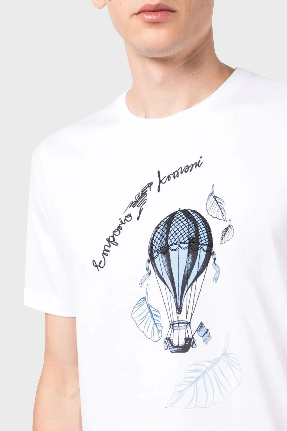 Emporio Armani Pamuklu Regular Fit Bisiklet Yaka Erkek T Shirt 6R1T8Q 1J7FZ 0111 BEYAZ - 4