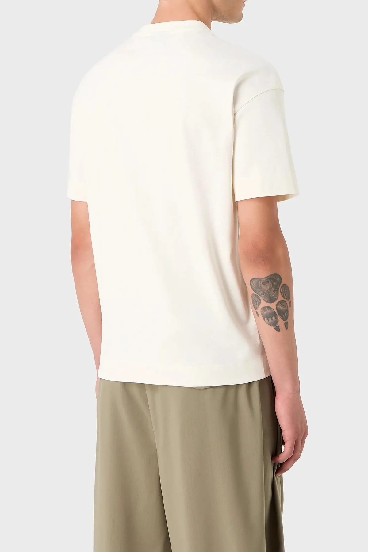 Emporio Armani Pamuklu Regular Fit Bisiklet Yaka Erkek T Shirt 6R1TDK 1JWZZ 0128 EKRU - 2