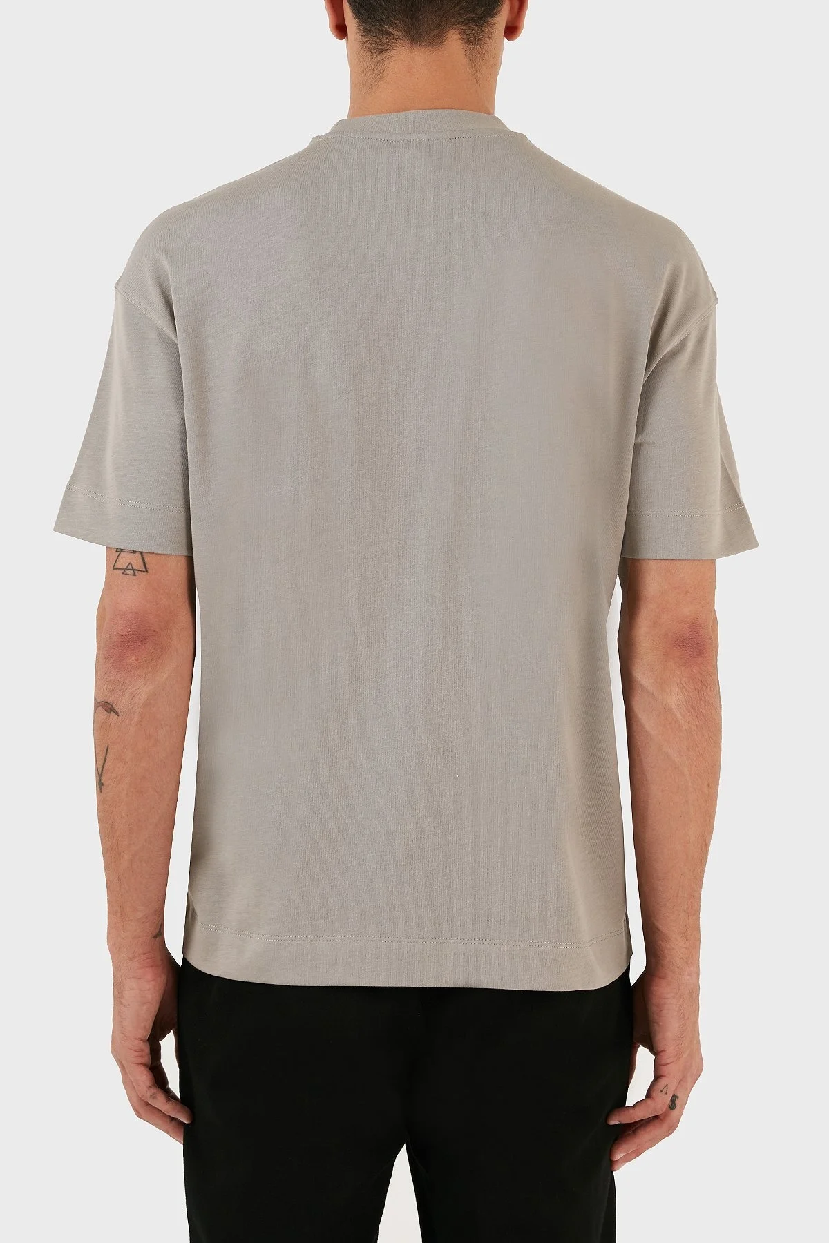 Emporio Armani Pamuklu Regular Fit Bisiklet Yaka Erkek T Shirt 6R1TDK 1JWZZ 0643 GRİ - 2