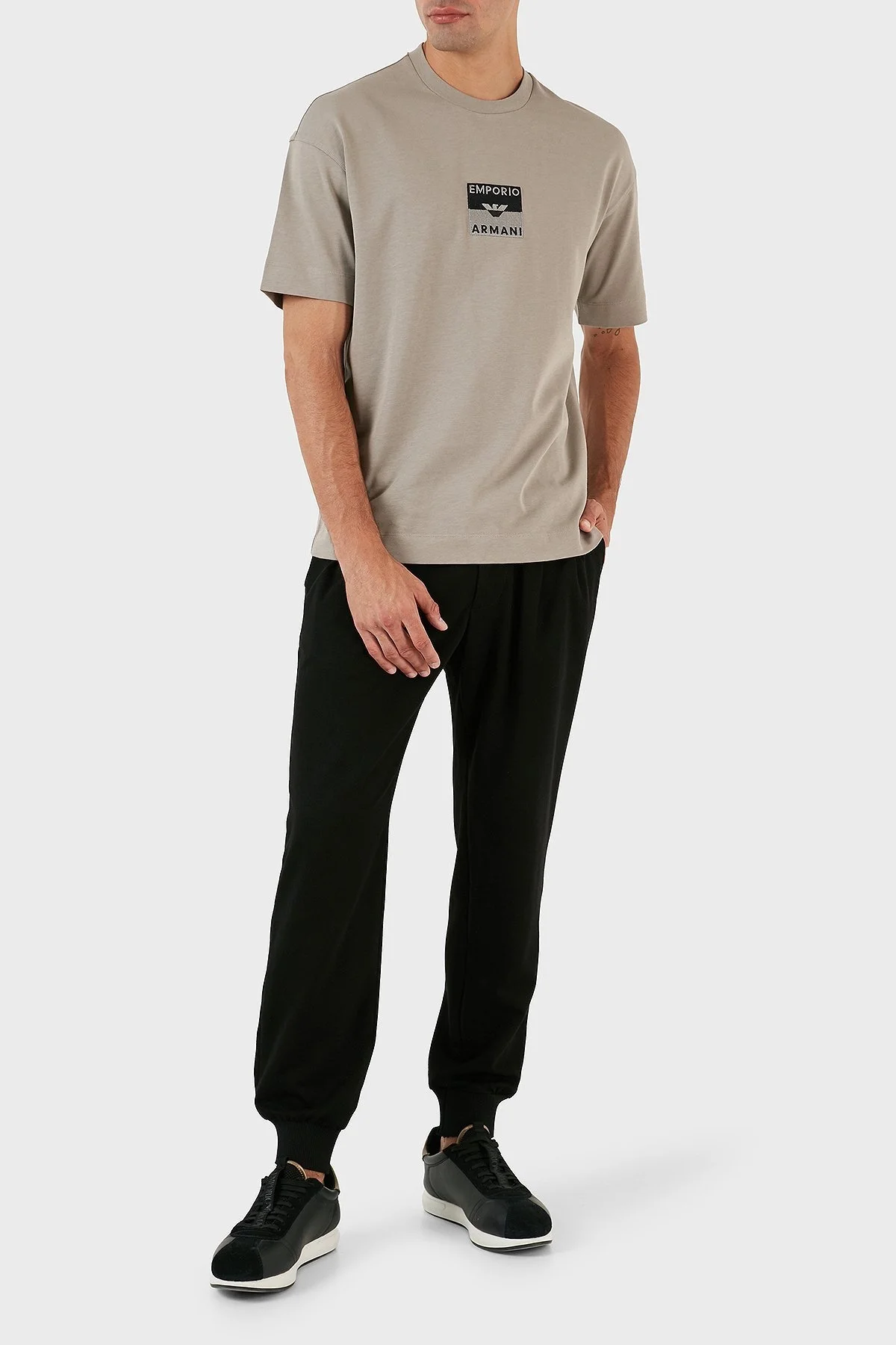 Emporio Armani Pamuklu Regular Fit Bisiklet Yaka Erkek T Shirt 6R1TDK 1JWZZ 0643 GRİ - 4