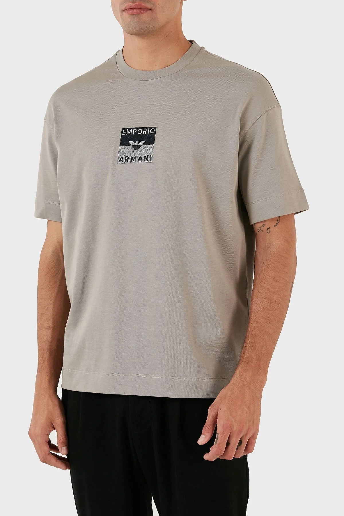 Emporio Armani Pamuklu Regular Fit Bisiklet Yaka Erkek T Shirt 6R1TDK 1JWZZ 0643 GRİ - 6