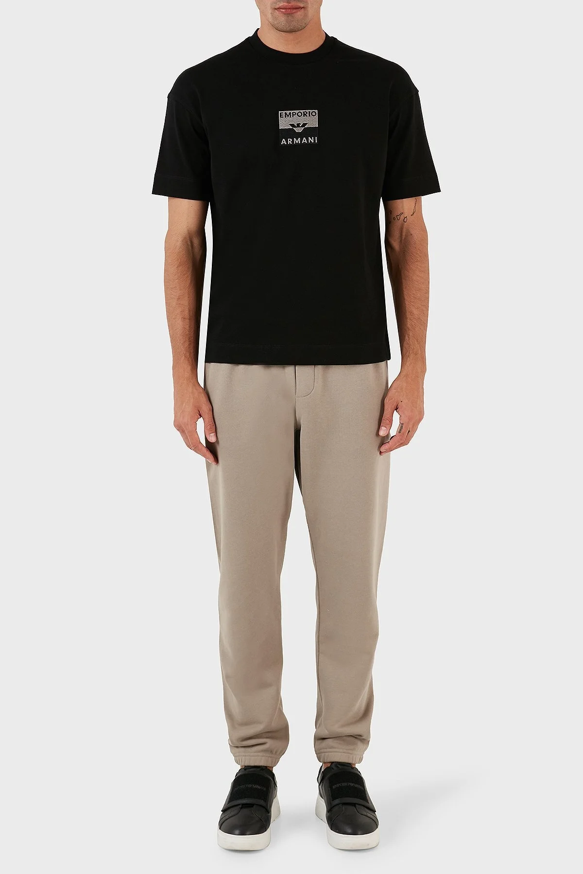 Emporio Armani Pamuklu Regular Fit Bisiklet Yaka Erkek T Shirt 6R1TDK 1JWZZ 0999 SİYAH - 4