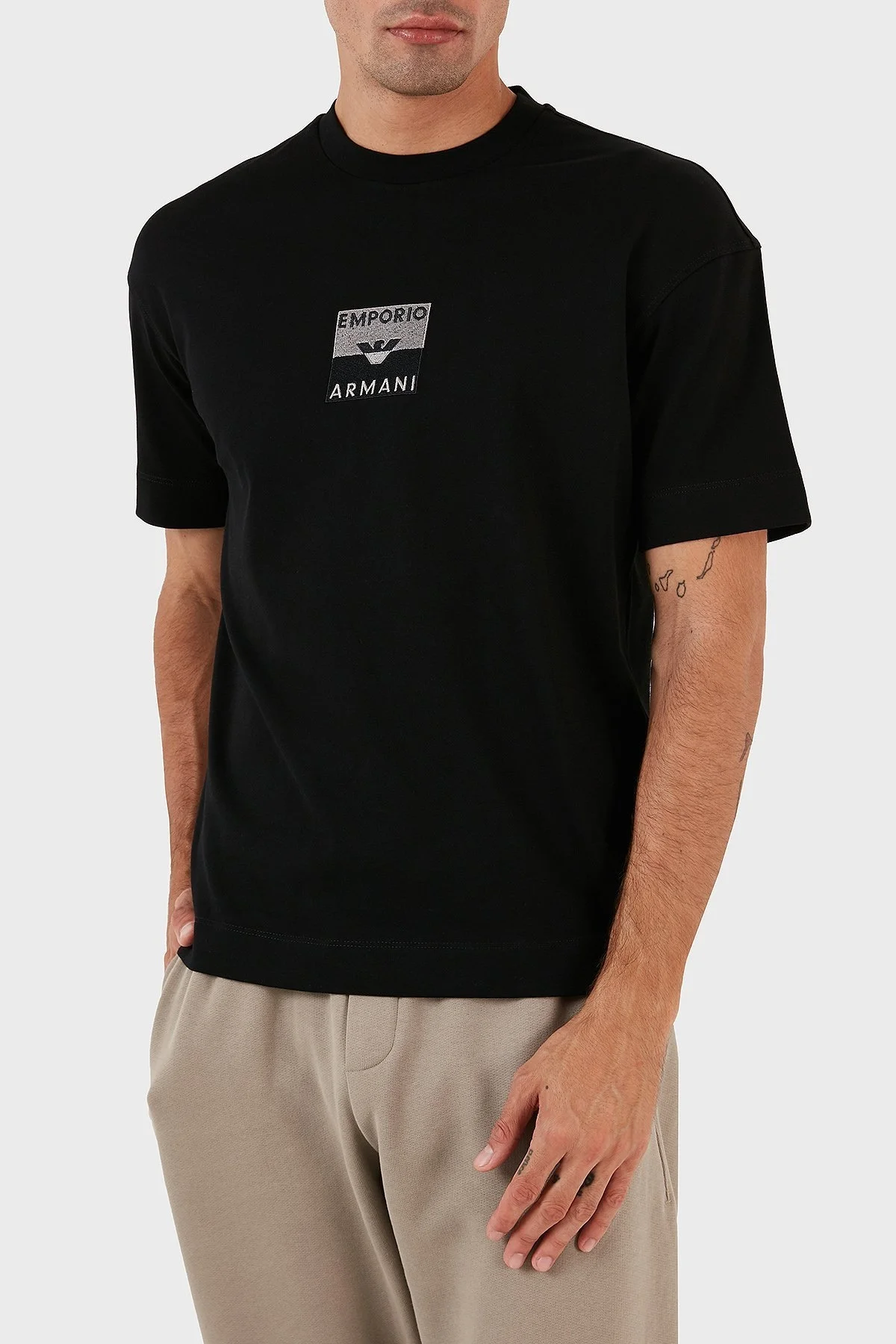 Emporio Armani Pamuklu Regular Fit Bisiklet Yaka Erkek T Shirt 6R1TDK 1JWZZ 0999 SİYAH - 6