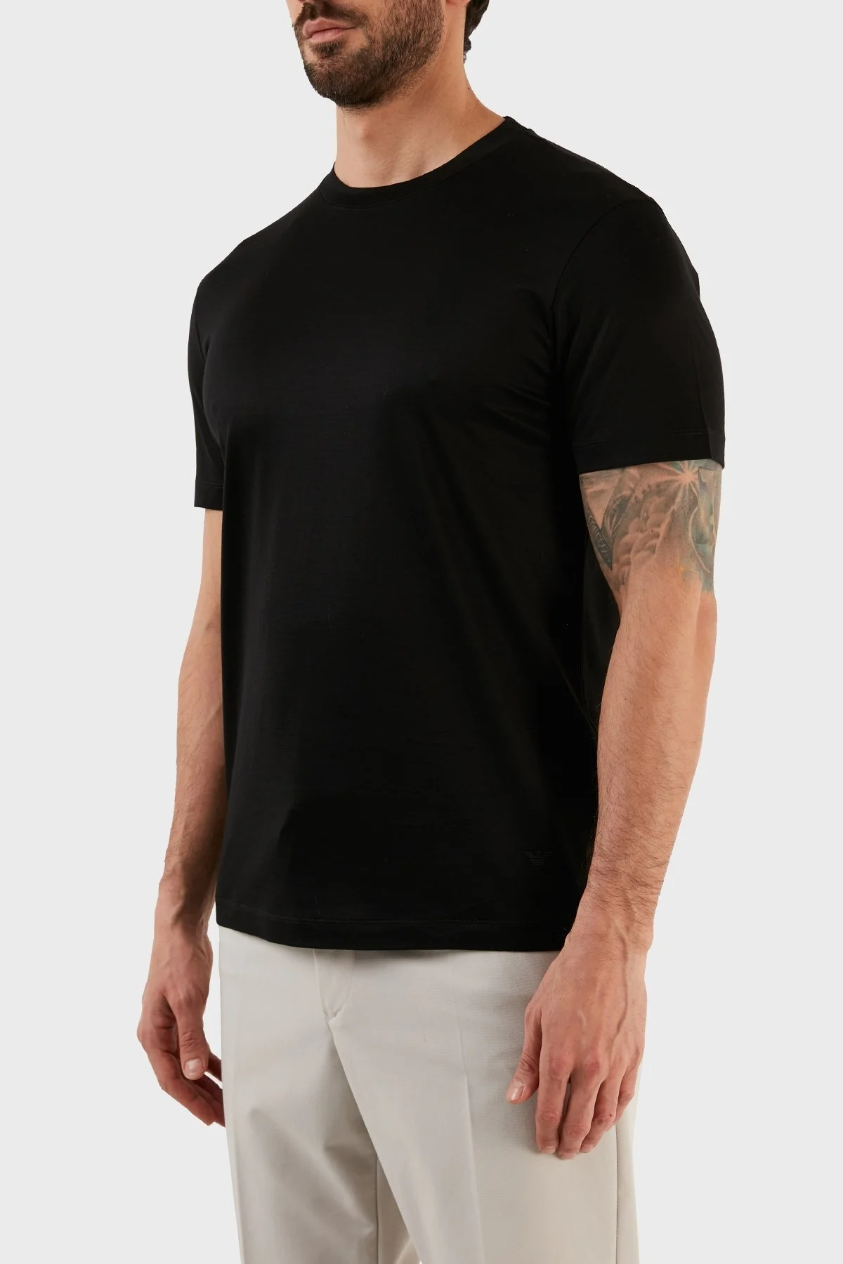 Emporio Armani Pamuklu Regular Fit Bisiklet Yaka Erkek T Shirt 8N1TE8 1JUVZ 0999 SİYAH - 2