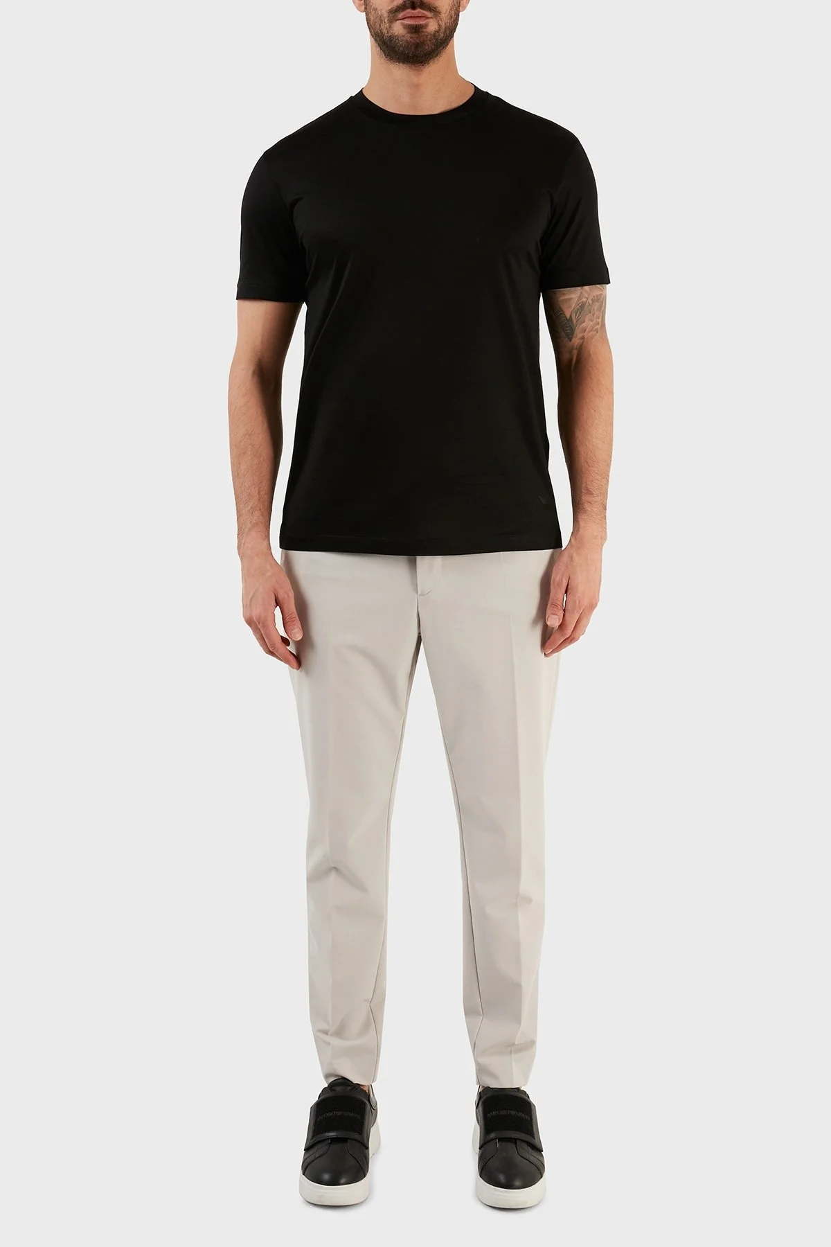 Emporio Armani Pamuklu Regular Fit Bisiklet Yaka Erkek T Shirt 8N1TE8 1JUVZ 0999 SİYAH - 5