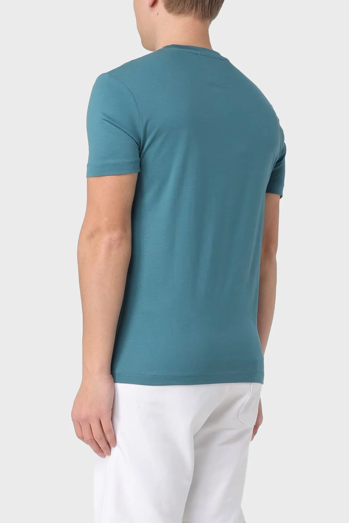Emporio Armani Pamuklu Regular Fit Bisiklet Yaka Erkek T Shirt 8N1TN5 1JPZZ 07A2 PETROL - 2