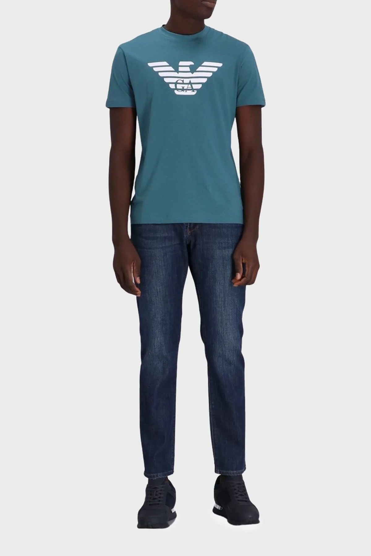 Emporio Armani Pamuklu Regular Fit Bisiklet Yaka Erkek T Shirt 8N1TN5 1JPZZ 07A3 PETROL - 1