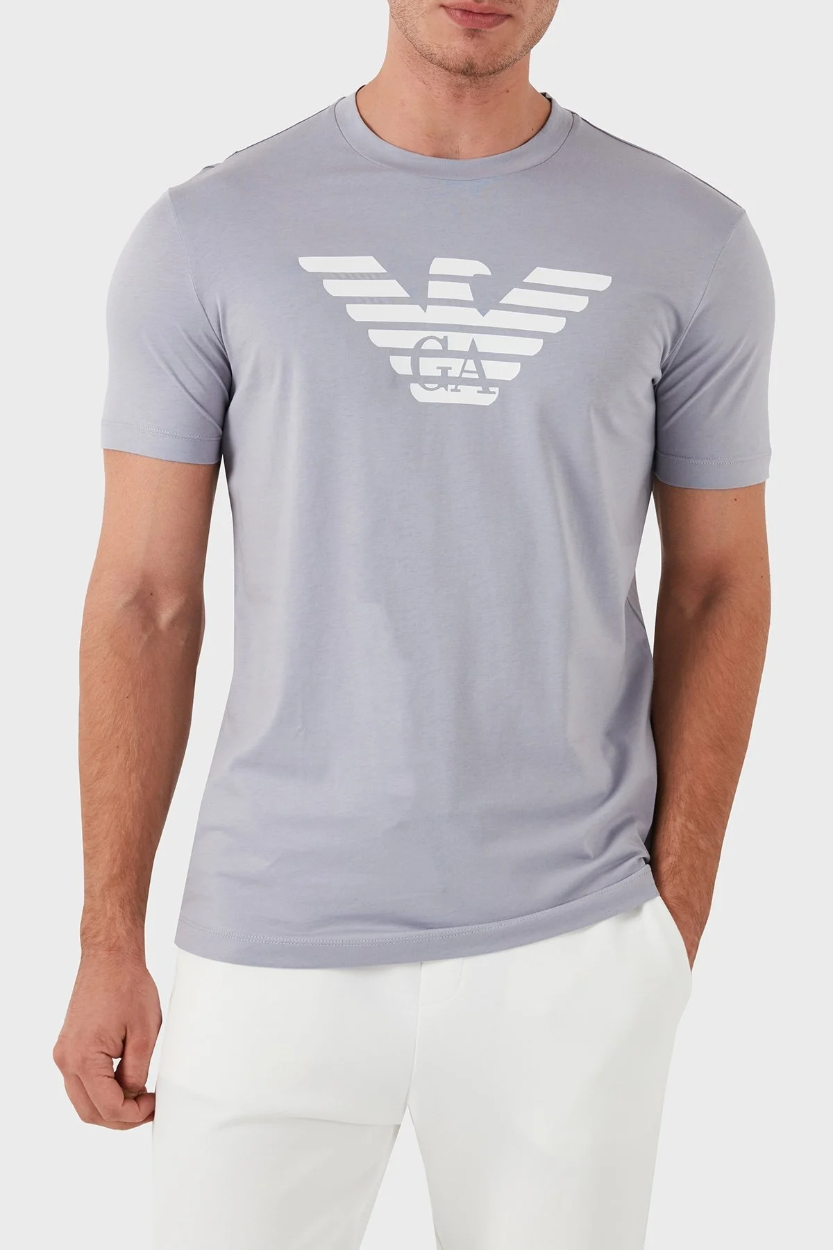 Emporio Armani Pamuklu Regular Fit Bisiklet Yaka Erkek T Shirt 8N1TN5 1JPZZ 08C3 LİLA - 2