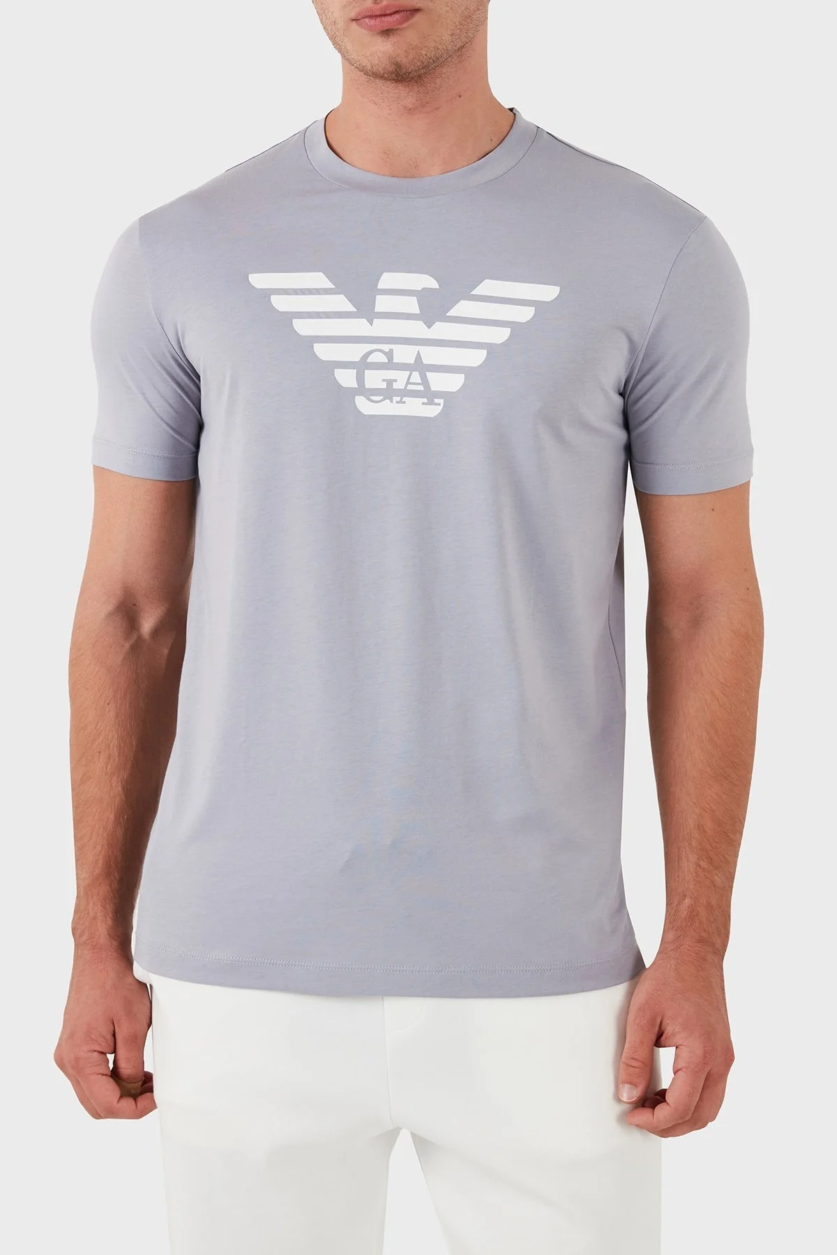 Emporio Armani Pamuklu Regular Fit Bisiklet Yaka Erkek T Shirt 8N1TN5 1JPZZ 08C3 LİLA - 4