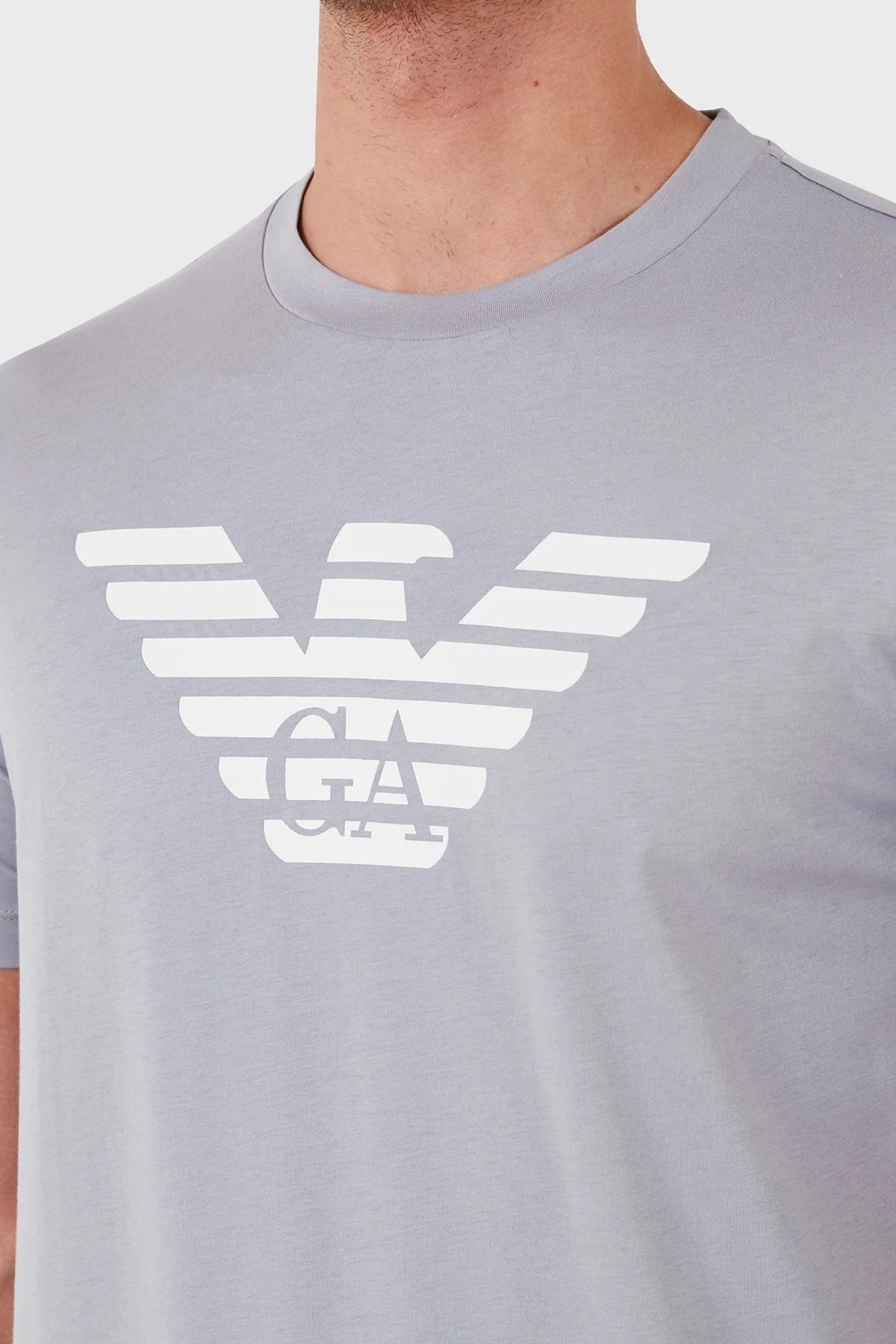 Emporio Armani Pamuklu Regular Fit Bisiklet Yaka Erkek T Shirt 8N1TN5 1JPZZ 08C3 LİLA - 5