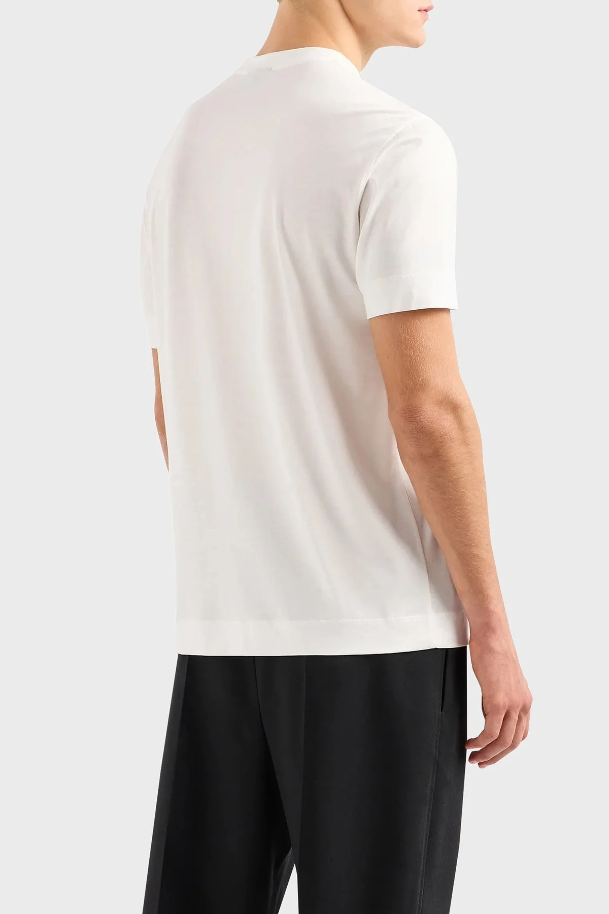 Emporio Armani Pamuklu Regular Fit Bisiklet Yaka Erkek T Shirt EM000009 AF10017 M0007 EKRU - 3