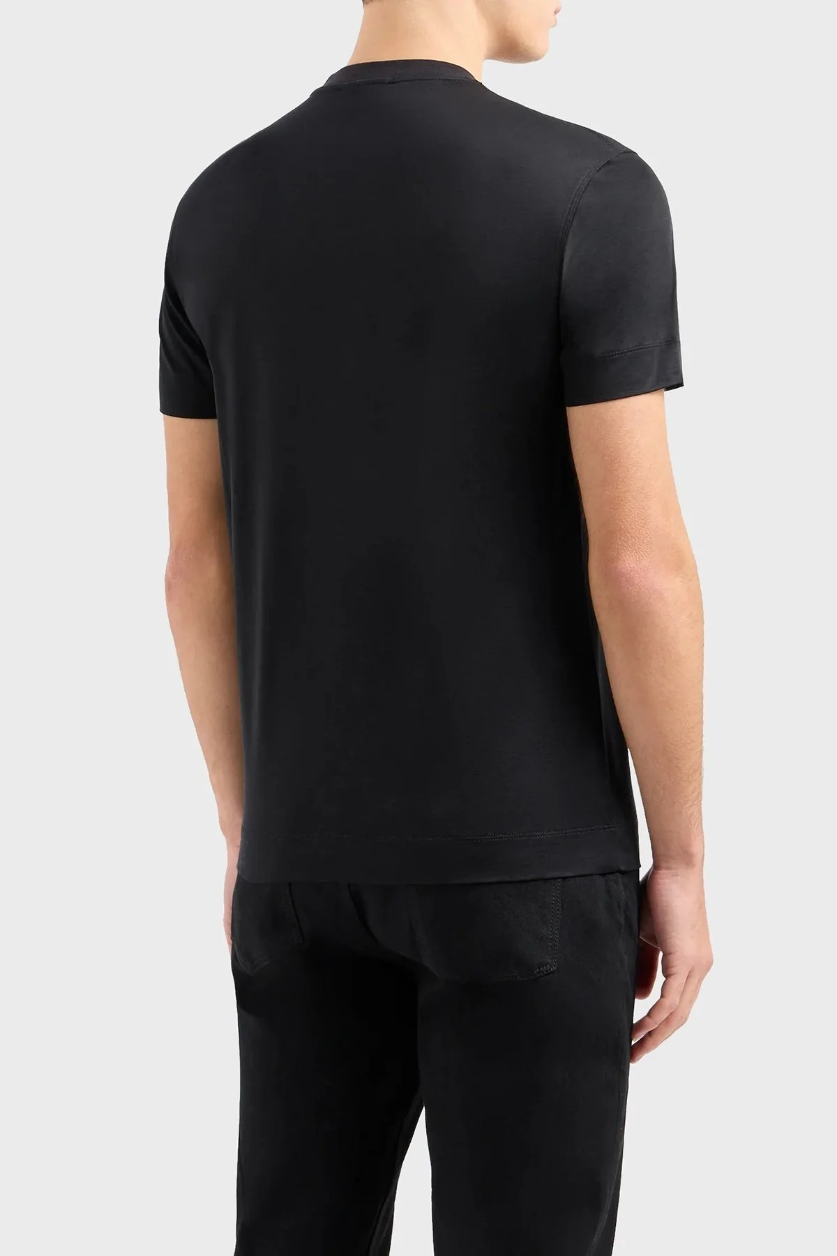 Emporio Armani Pamuklu Regular Fit Bisiklet Yaka Erkek T Shirt EM000009 AF10017 MC013 SİYAH - 2