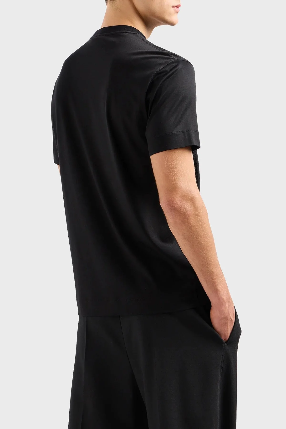 Emporio Armani Pamuklu Regular Fit Bisiklet Yaka Erkek T Shirt EM000009 AF10017 MC014 SİYAH - 2