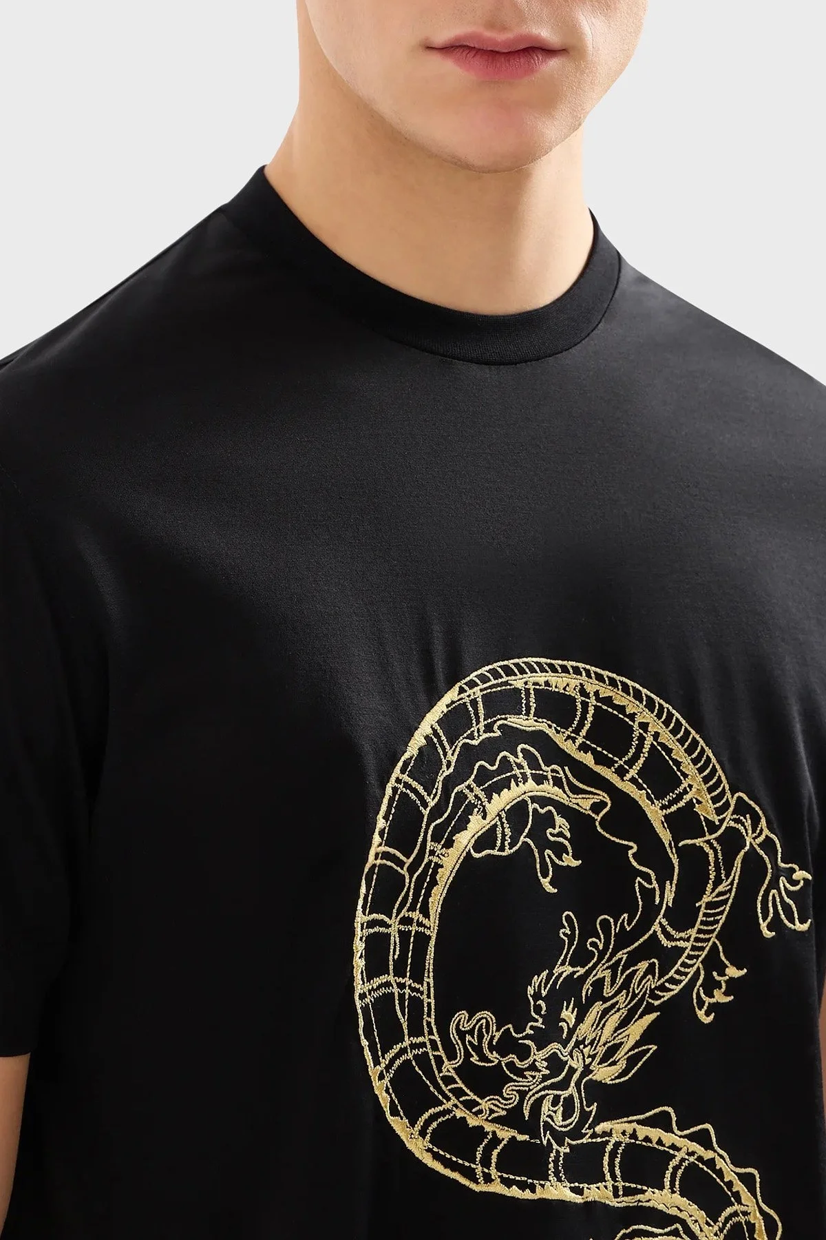 Emporio Armani Pamuklu Regular Fit Bisiklet Yaka Erkek T Shirt EM000009 AF10017 MC014 SİYAH - 3