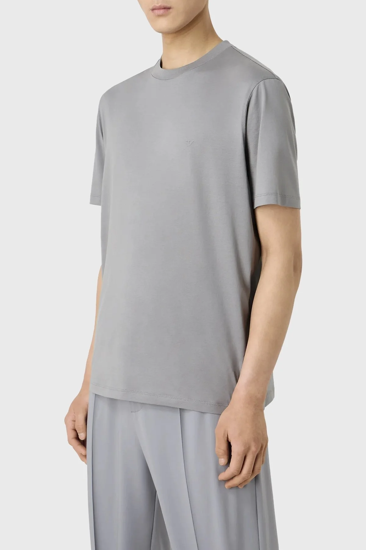 Emporio Armani Pamuklu Regular Fit Bisiklet Yaka Erkek T Shirt EM000079 AF10094 U8060 GRİ - 1