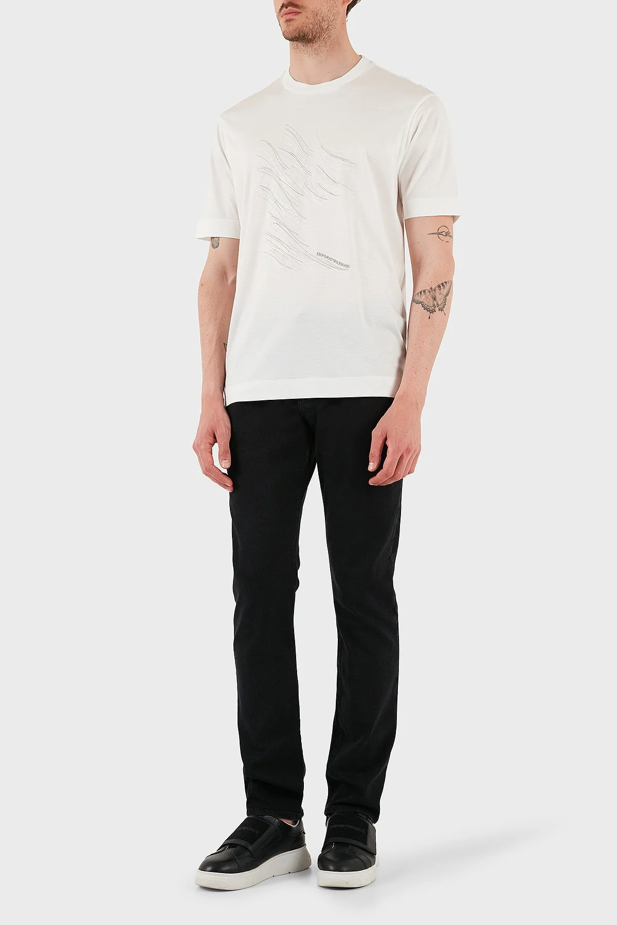 Emporio Armani Pamuklu Regular Fit Bisiklet Yaka Erkek T Shirt EM001023 AF13747 M0133 BEYAZ - 2
