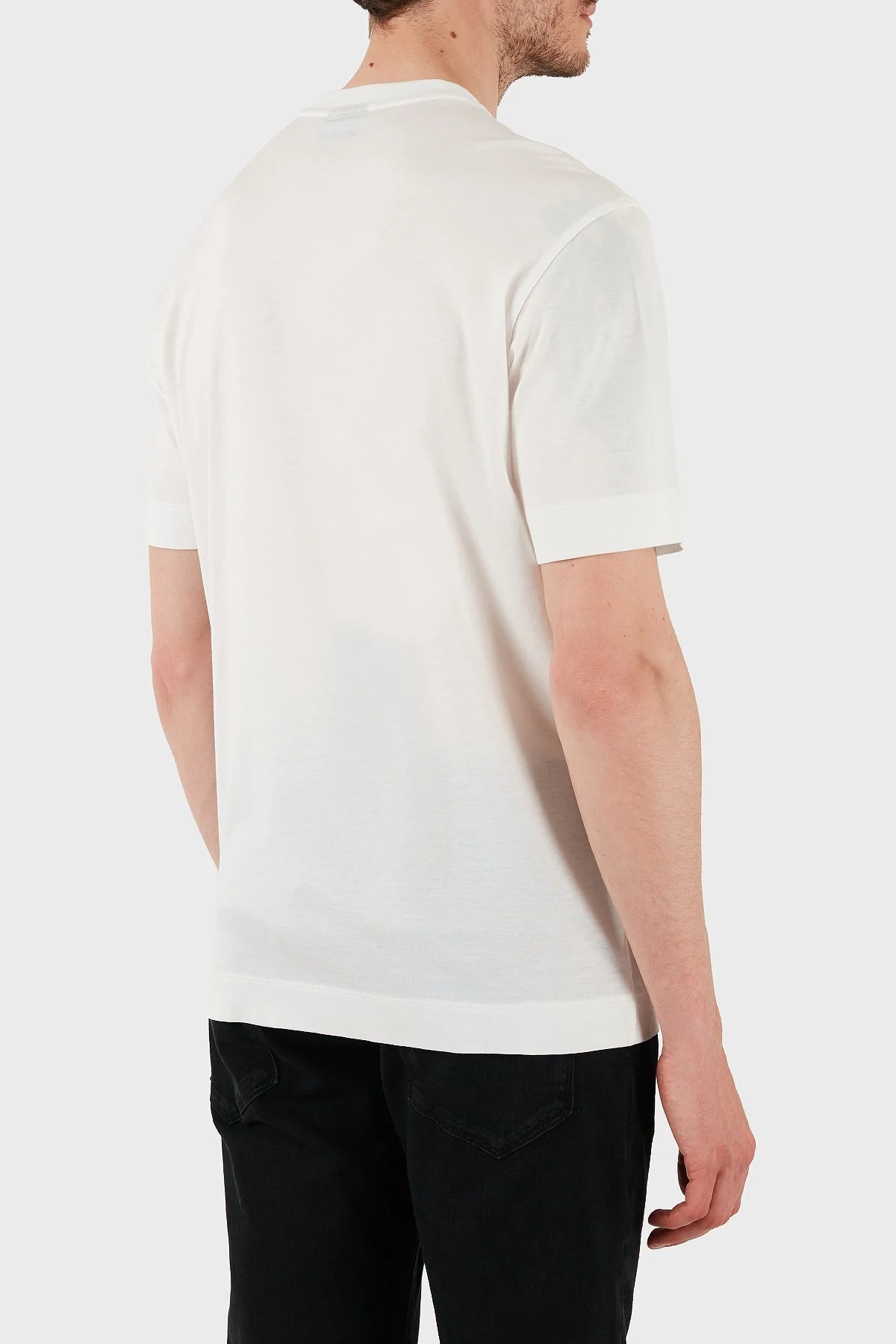 Emporio Armani Pamuklu Regular Fit Bisiklet Yaka Erkek T Shirt EM001023 AF13747 M6091 BEYAZ - 4