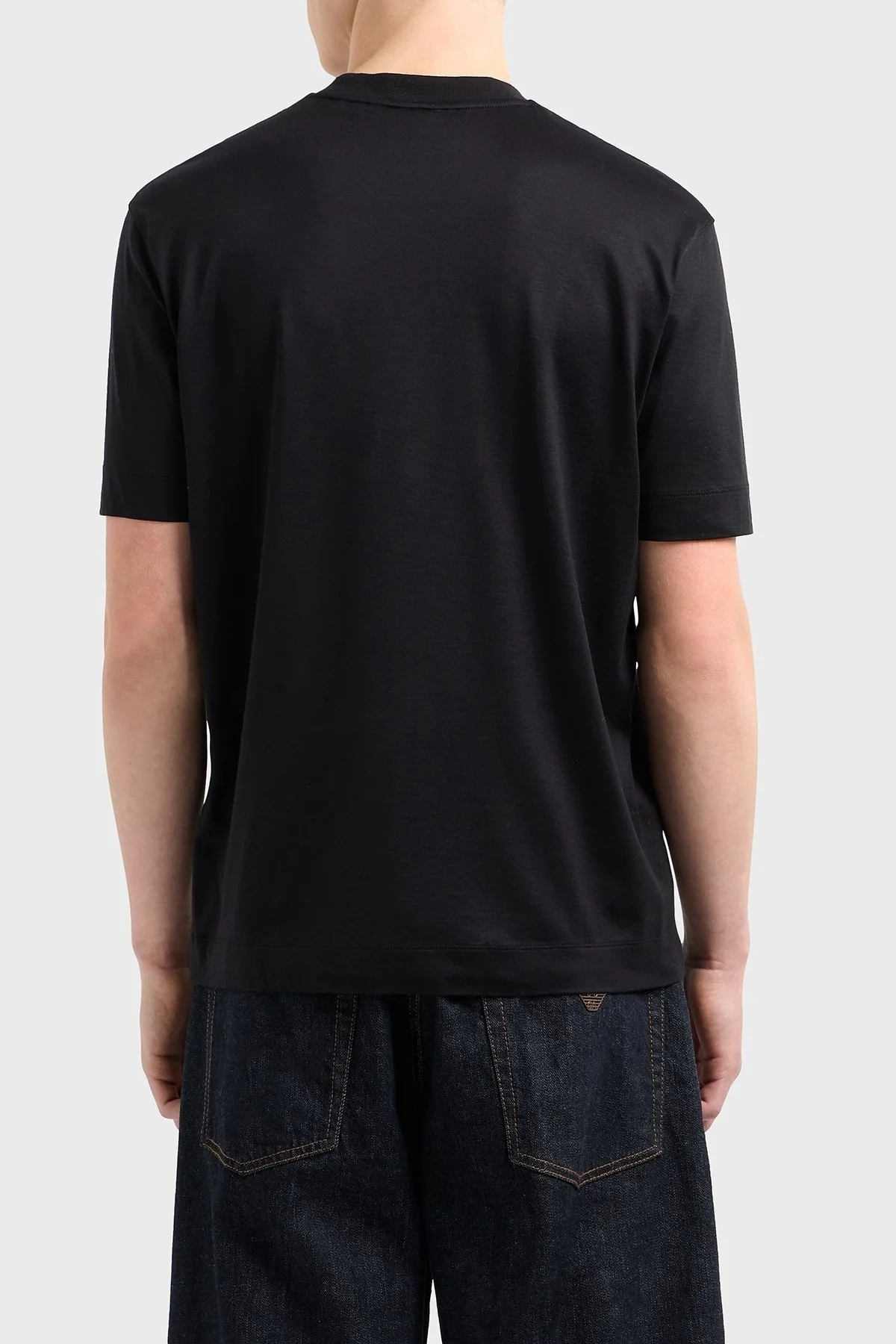 Emporio Armani Pamuklu Regular Fit Bisiklet Yaka Erkek T Shirt EM001023 AF13747 MC203 SİYAH - 3