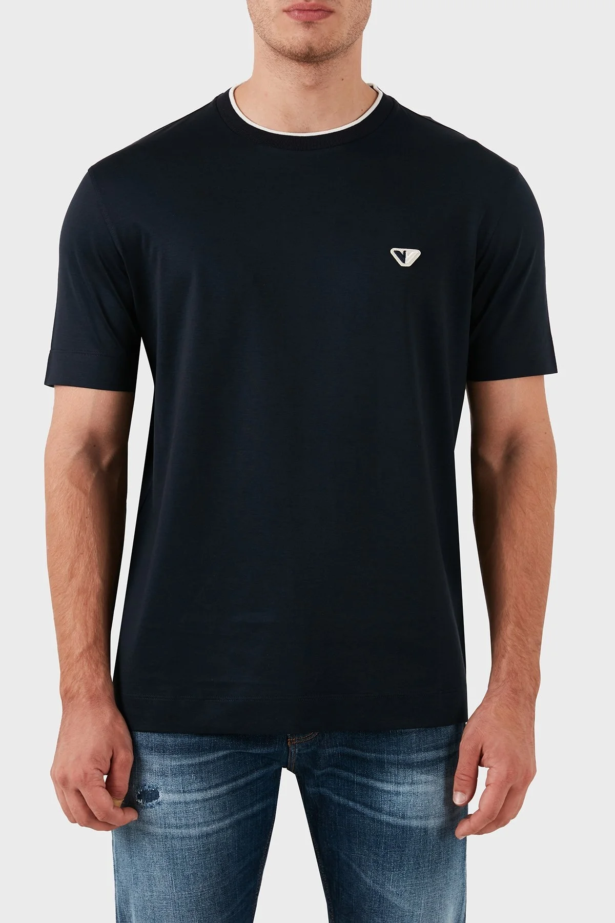 Emporio Armani Pamuklu Regular Fit Bisiklet Yaka Erkek T Shirt pP6D1T99 1JOSZ 0920 LACİVERT - 1