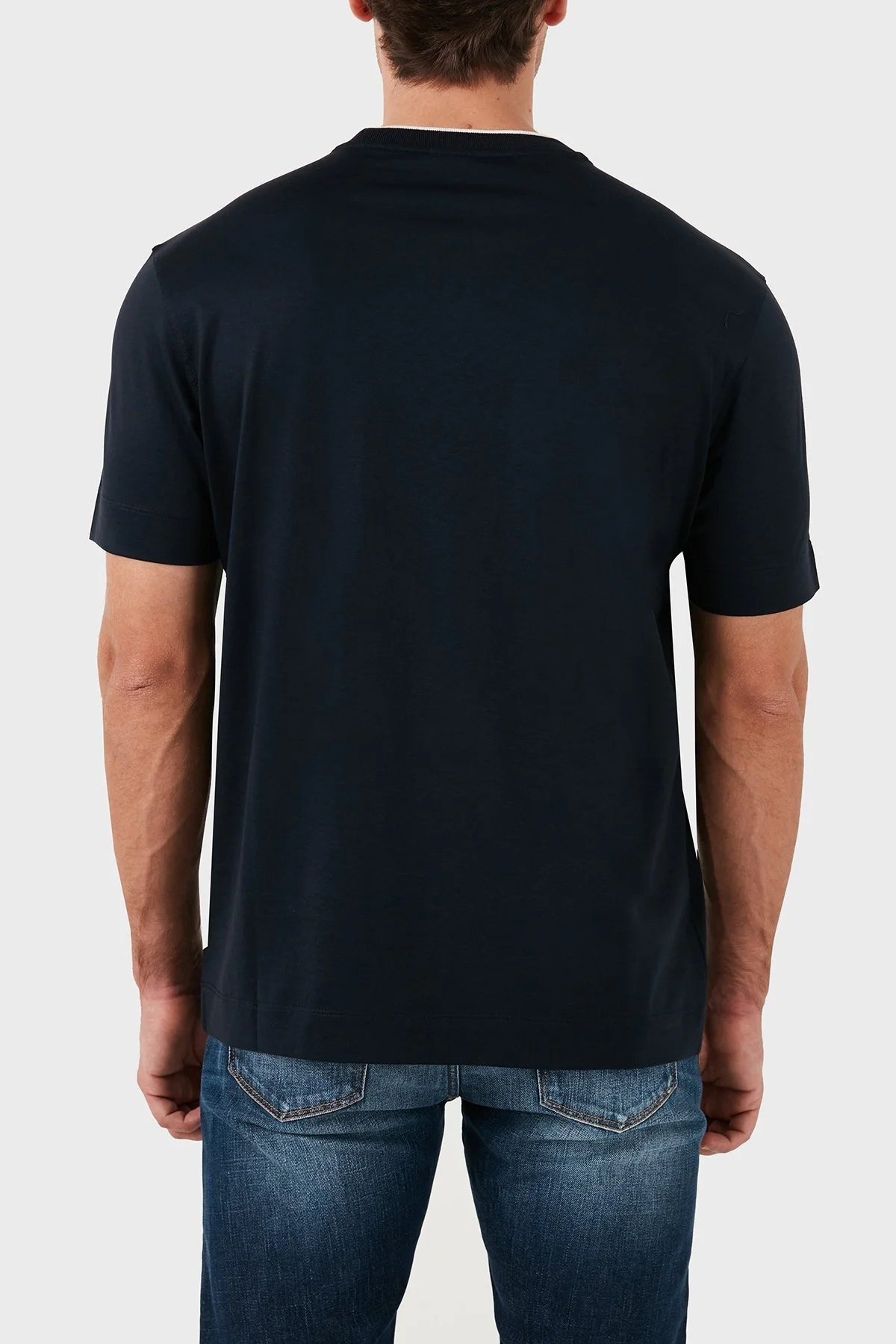 Emporio Armani Pamuklu Regular Fit Bisiklet Yaka Erkek T Shirt pP6D1T99 1JOSZ 0920 LACİVERT - 2
