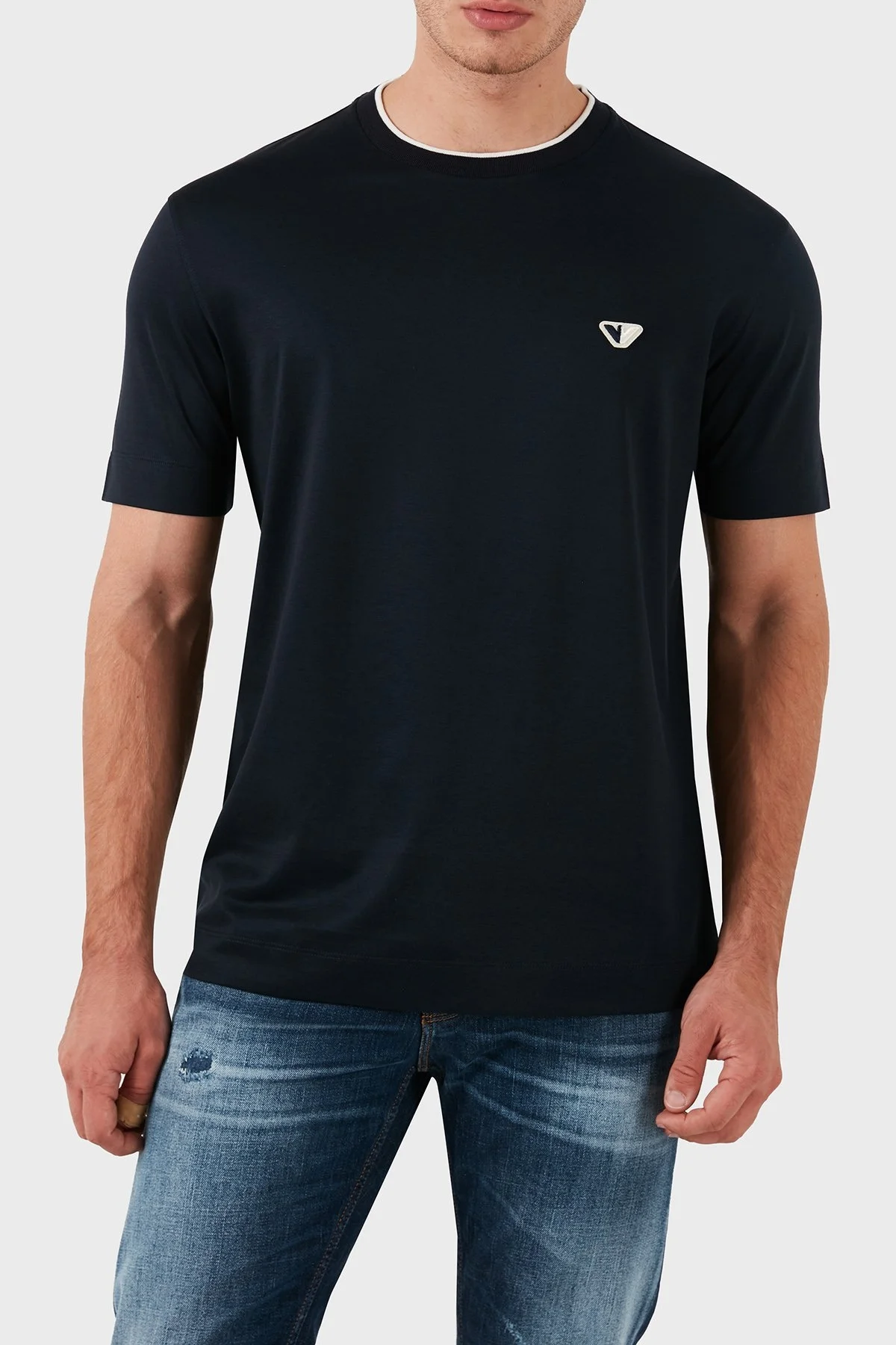 Emporio Armani Pamuklu Regular Fit Bisiklet Yaka Erkek T Shirt pP6D1T99 1JOSZ 0920 LACİVERT - 3