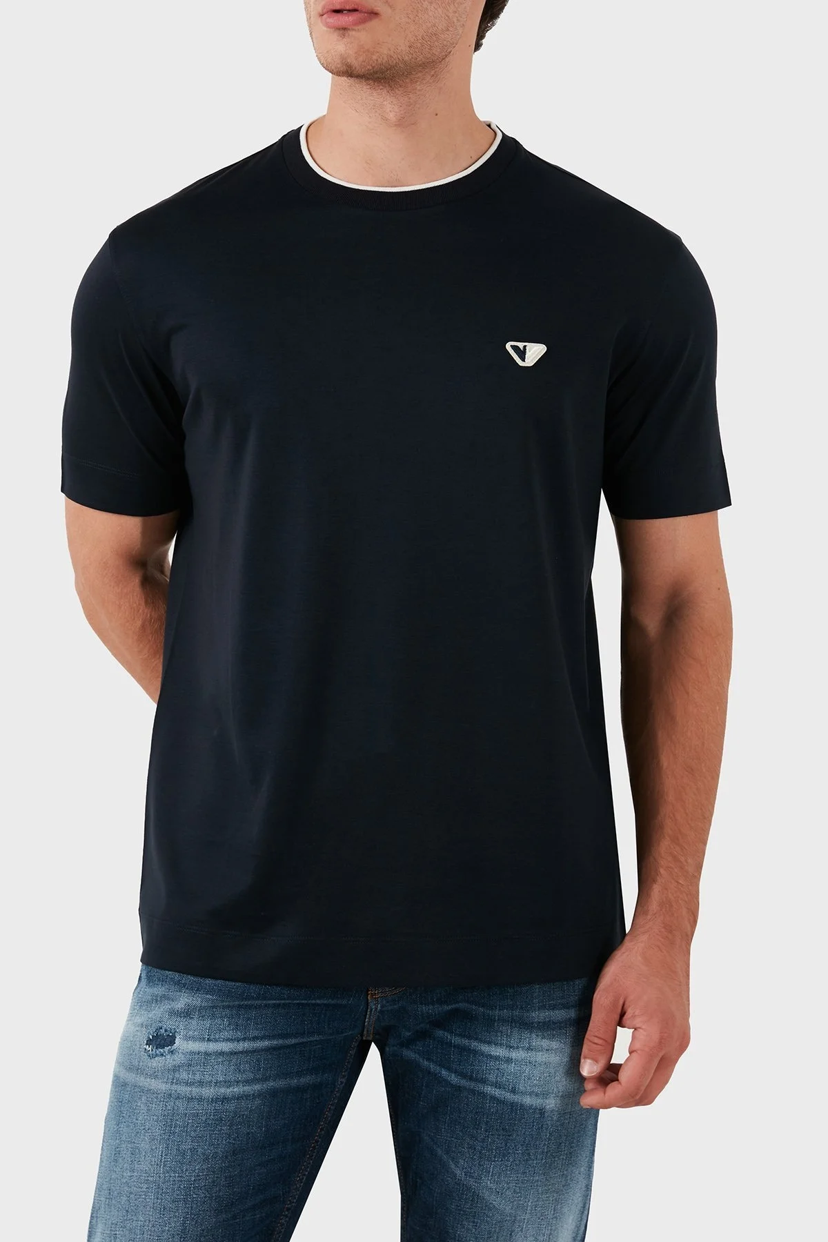 Emporio Armani Pamuklu Regular Fit Bisiklet Yaka Erkek T Shirt pP6D1T99 1JOSZ 0920 LACİVERT - 4
