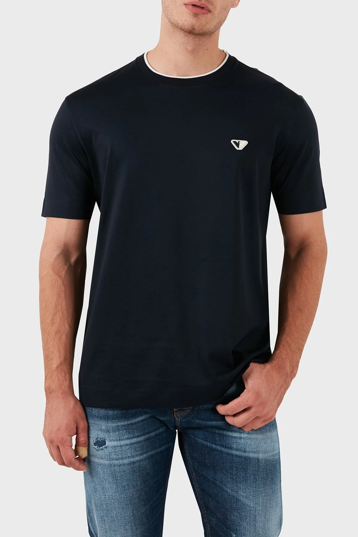 Emporio Armani Pamuklu Regular Fit Bisiklet Yaka Erkek T Shirt pP6D1T99 1JOSZ 0920 LACİVERT - 5
