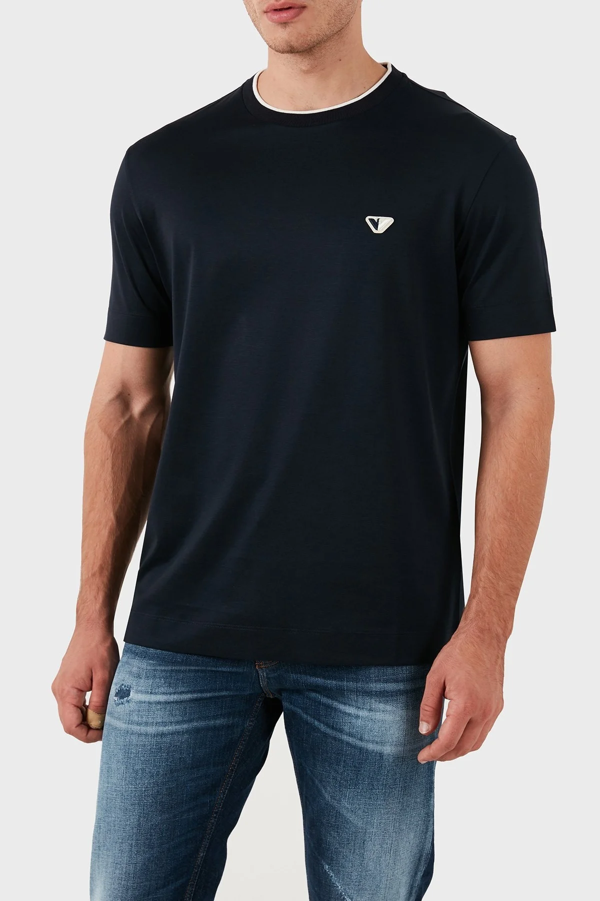 Emporio Armani Pamuklu Regular Fit Bisiklet Yaka Erkek T Shirt pP6D1T99 1JOSZ 0920 LACİVERT - 6