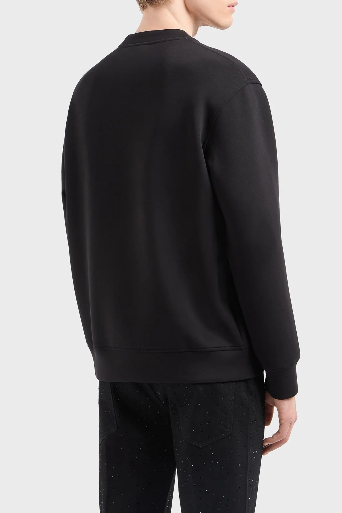 Emporio Armani Pamuklu Regular Fit Bisiklet Yaka Logolu Erkek Sweat EM001494 AF10013 UC001 SİYAH - 3