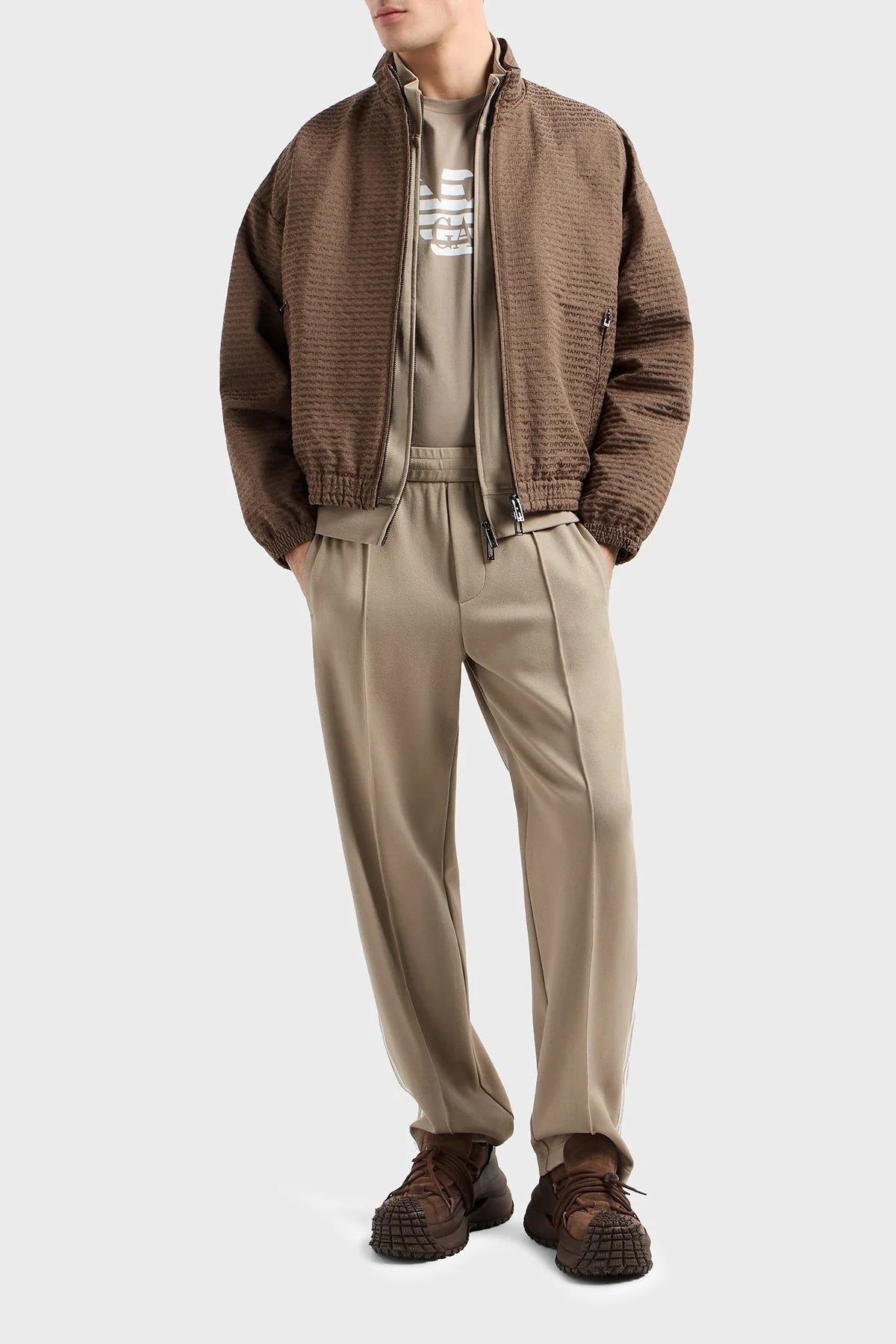 Emporio Armani Pamuklu Regular Fit Bisiklet Yaka Logolu Erkek T Shirt 8N1TN5 1JPZZ M6117 BEJ - 2