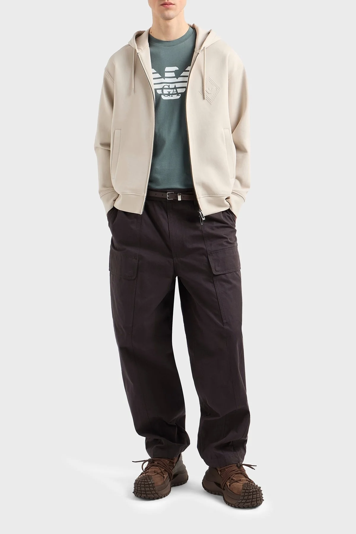 Emporio Armani Pamuklu Regular Fit Bisiklet Yaka Logolu Erkek T Shirt 8N1TN5 1JPZZ M9061 YEŞİL - 2