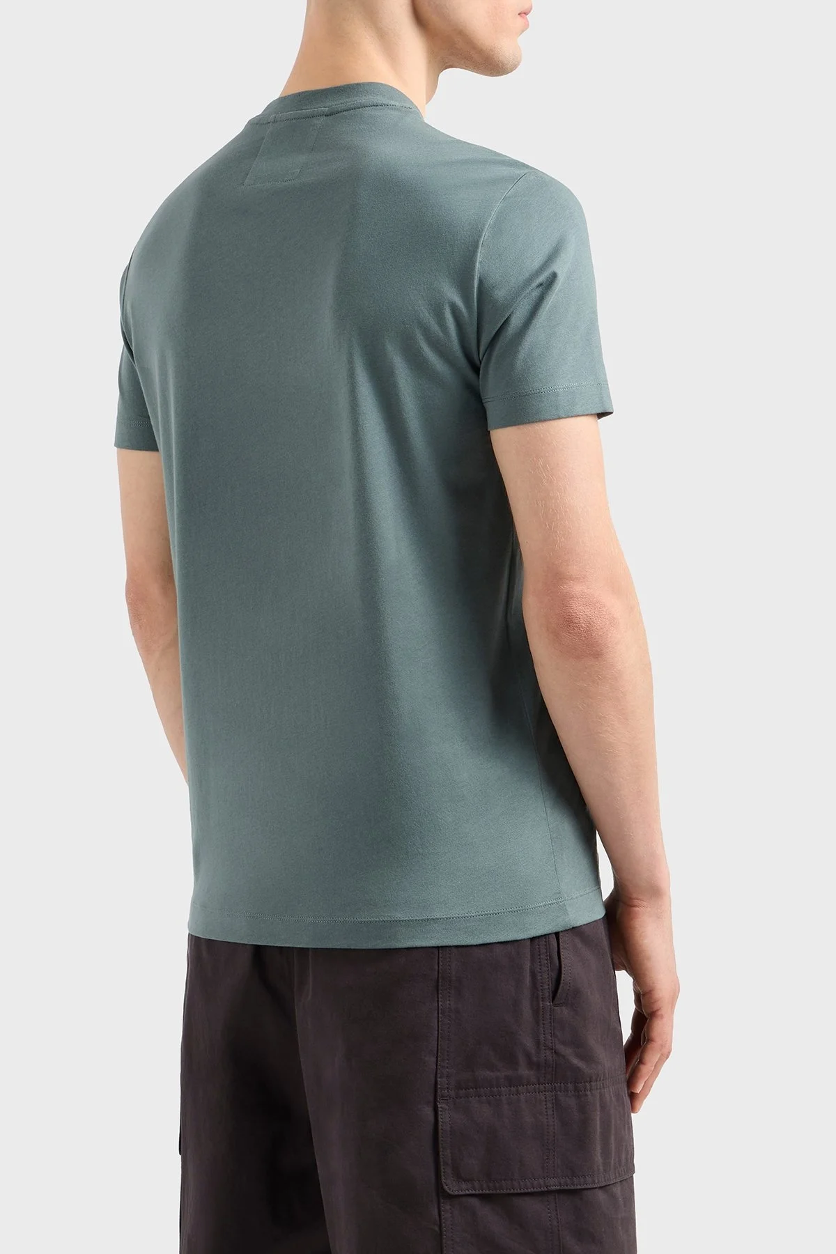 Emporio Armani Pamuklu Regular Fit Bisiklet Yaka Logolu Erkek T Shirt 8N1TN5 1JPZZ M9061 YEŞİL - 3