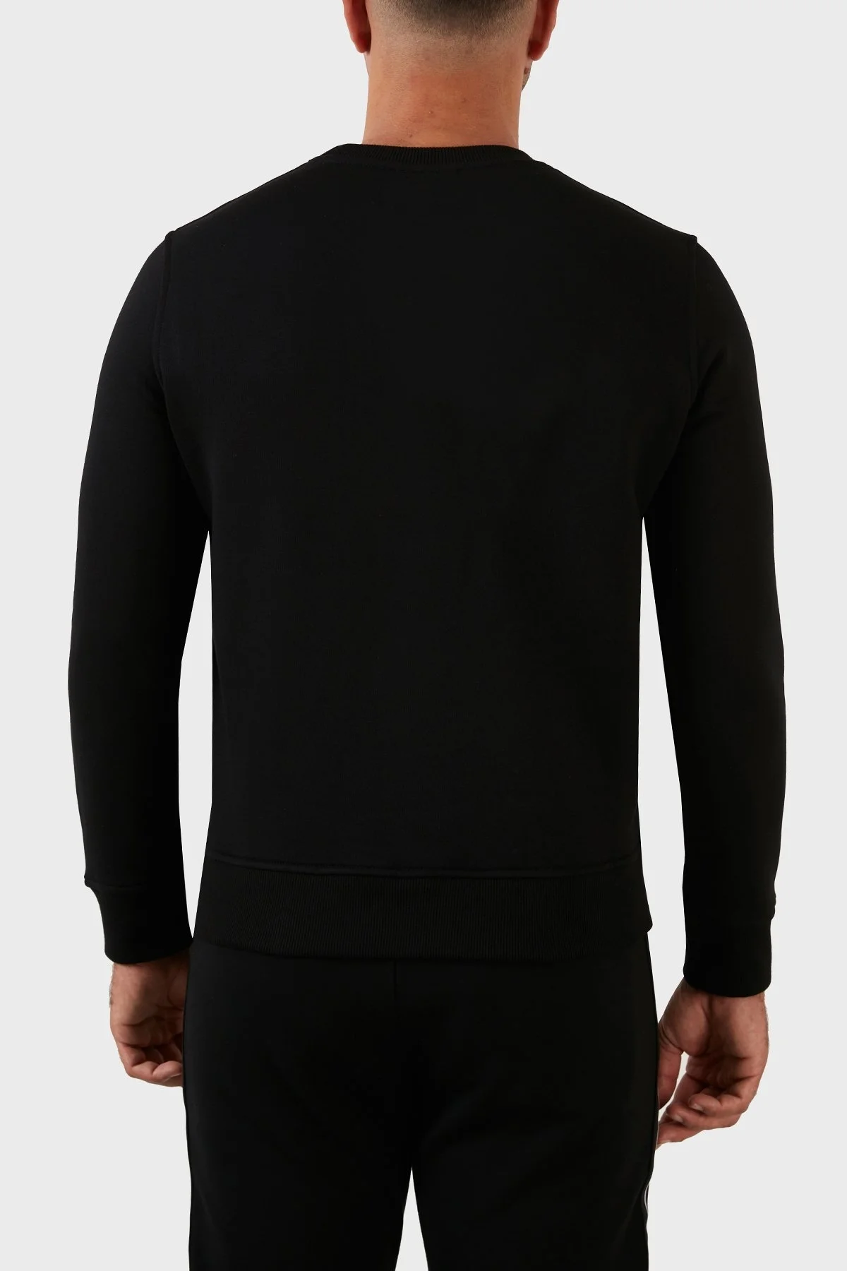 Emporio Armani Pamuklu Regular Fit Bisiklet Yaka Şardonlu Erkek Sweat 6L1MP2 1JQNZ 0030 SİYAH - 6