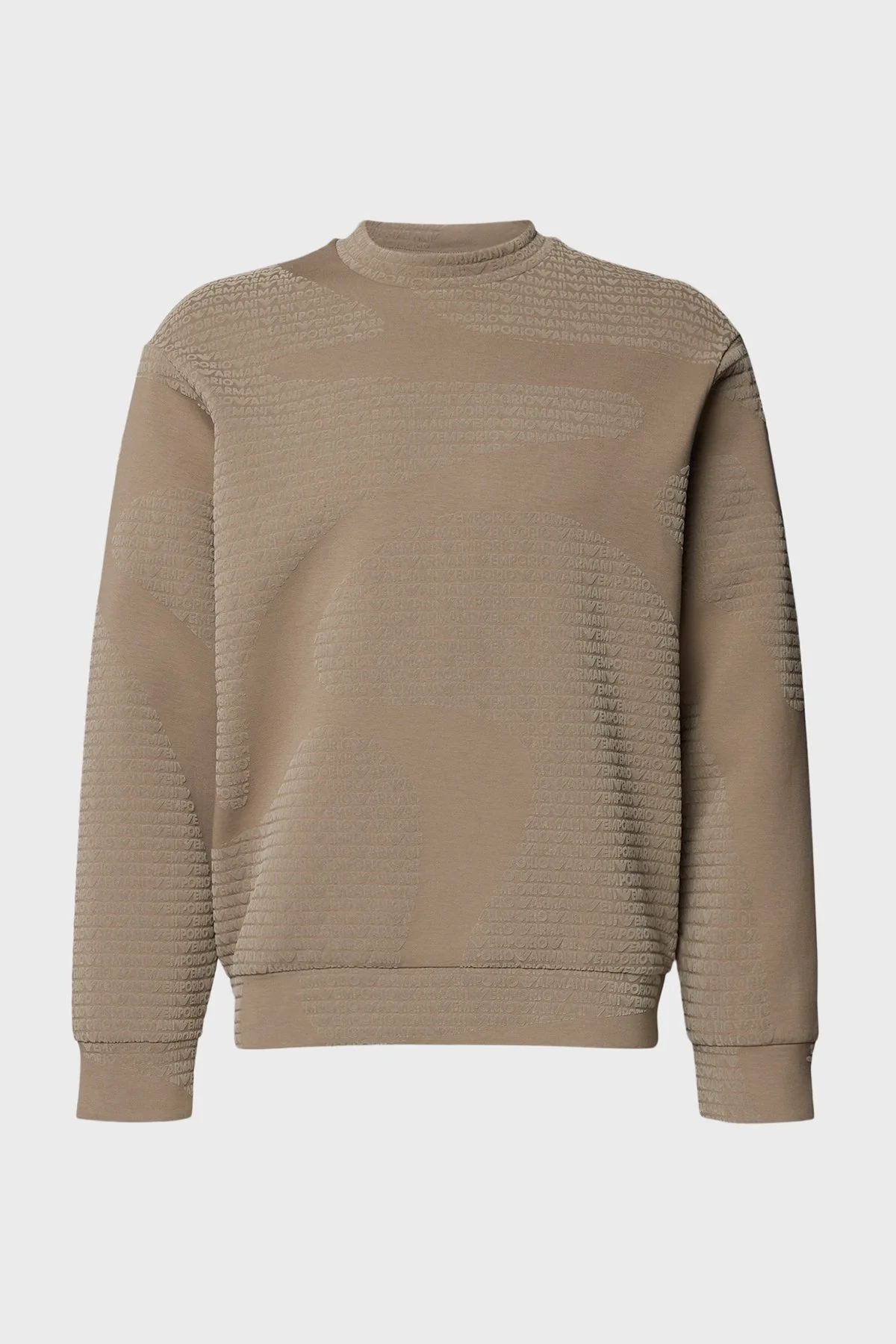 Emporio Armani Pamuklu Regular Fit Bisiklet Yaka Tamamı Logolu Erkek Sweat EM002900 AF10013 F6130 KAHVE - 5