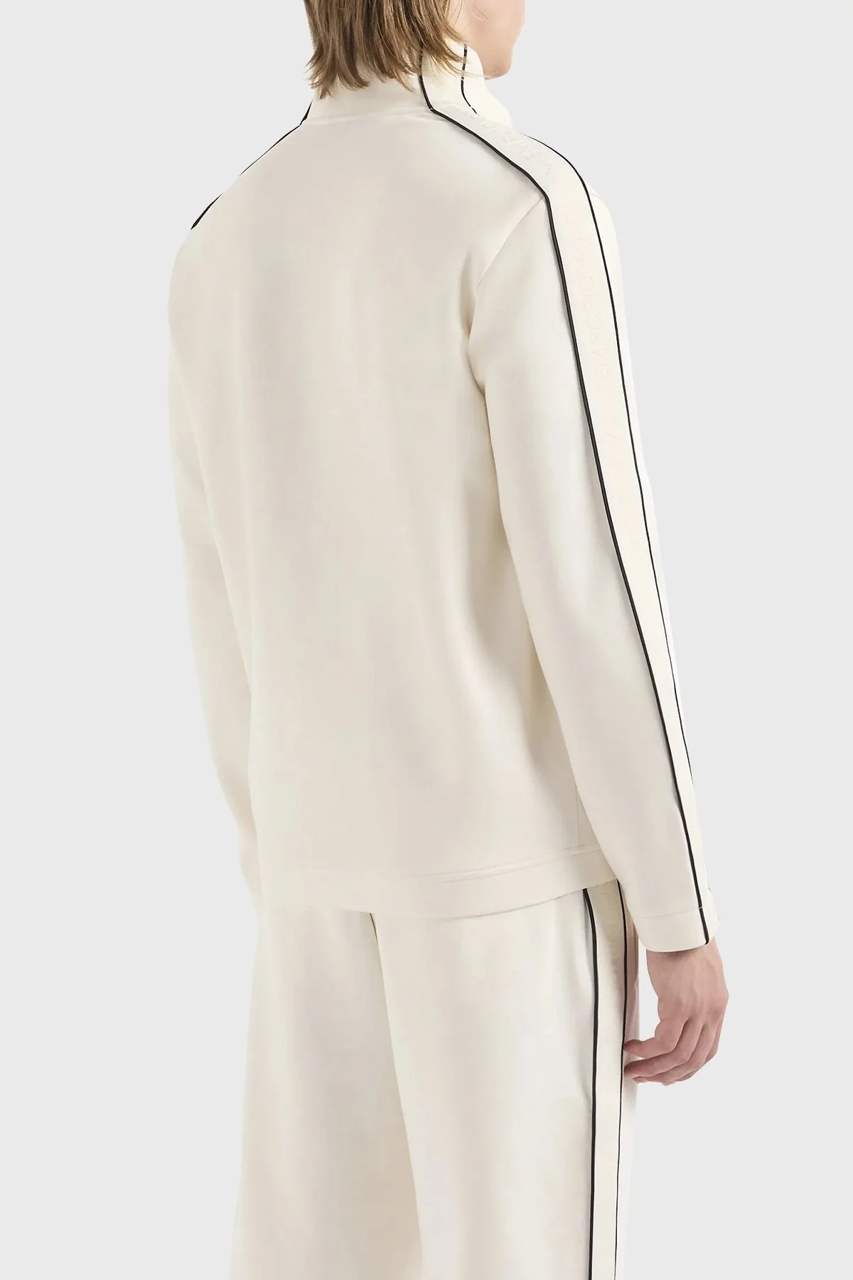 Emporio Armani Pamuklu Regular Fit Dik Yaka Erkek Sweat 3D1M69 1JHSZ 0128 EKRU - 3