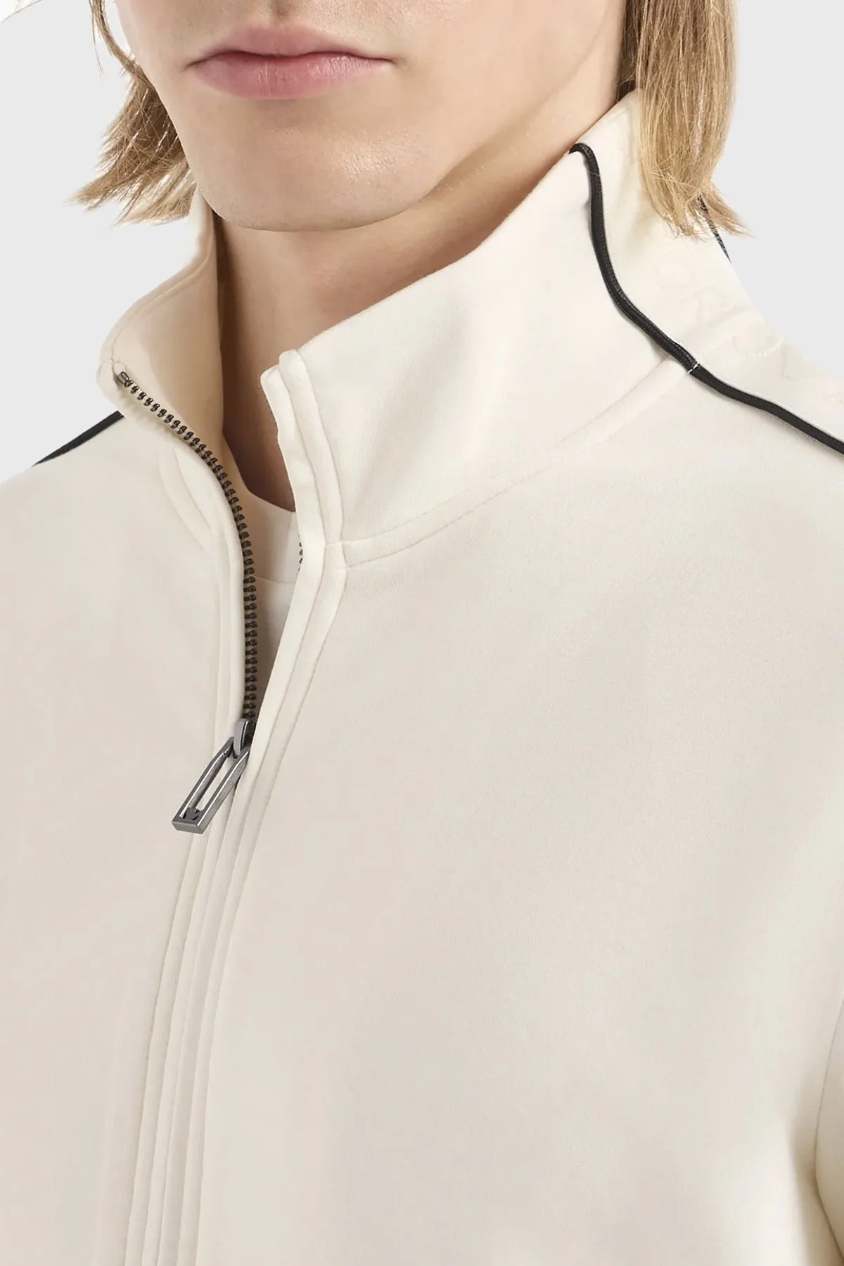Emporio Armani Pamuklu Regular Fit Dik Yaka Erkek Sweat 3D1M69 1JHSZ 0128 EKRU - 4