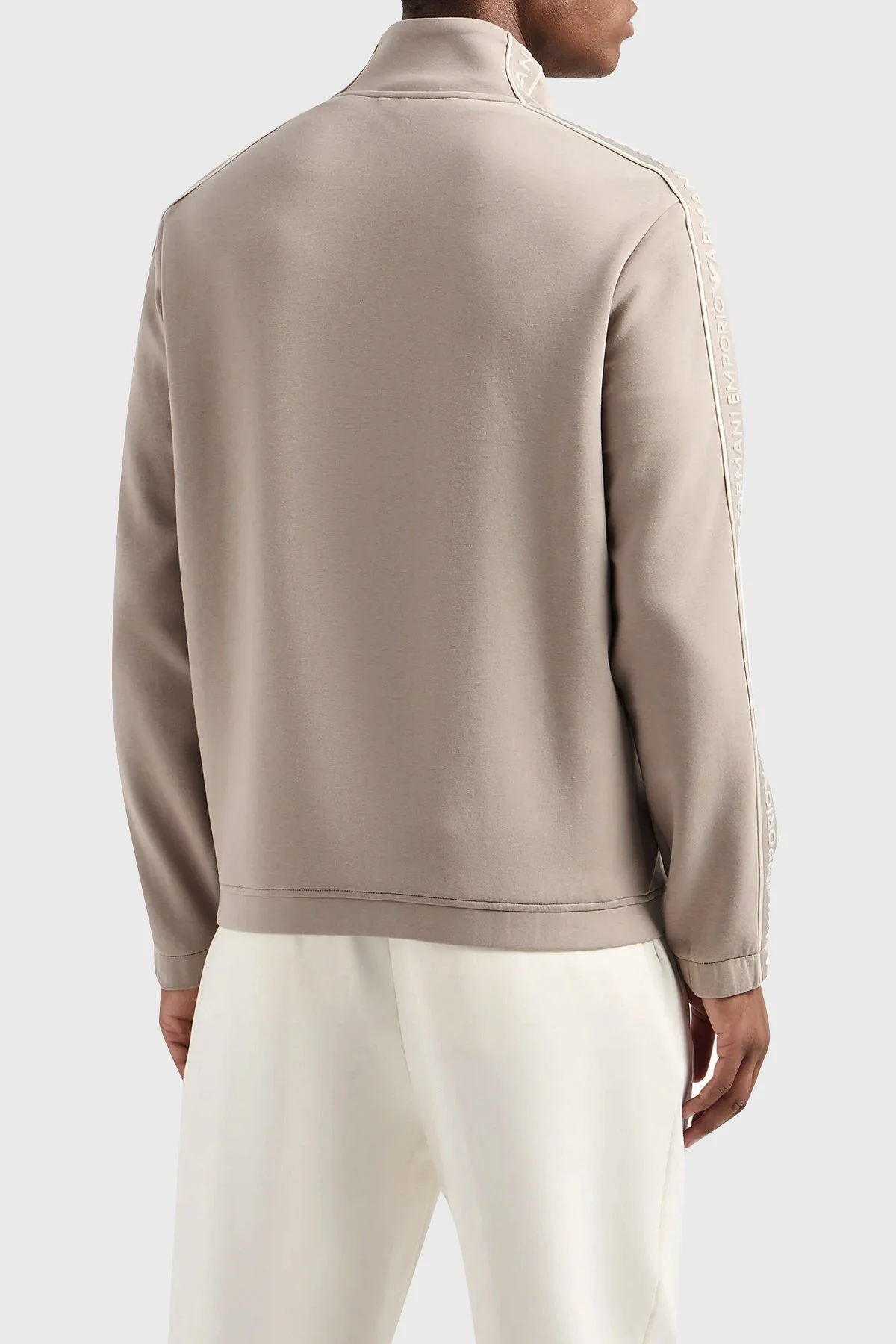Emporio Armani Pamuklu Regular Fit Dik Yaka Erkek Sweat 3D1M69 1JHSZ 0650 BEJ - 3