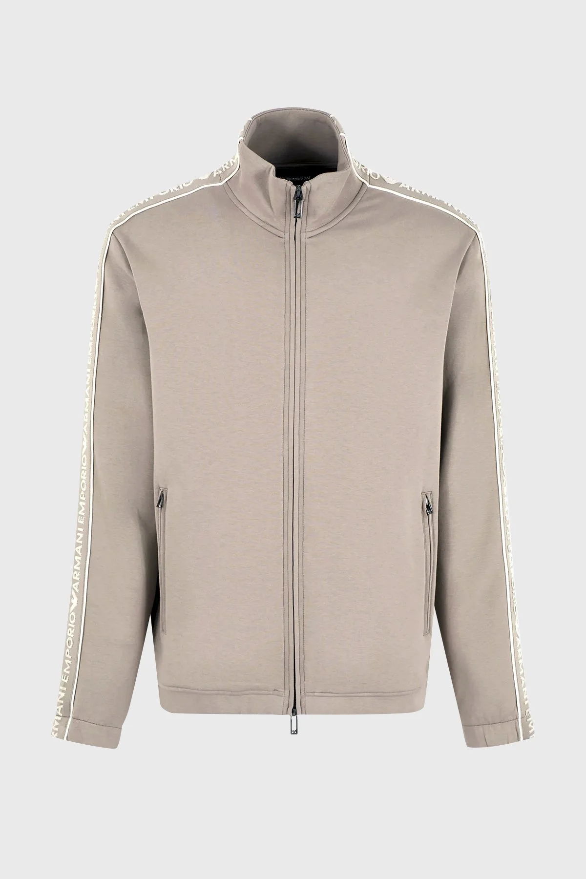 Emporio Armani Pamuklu Regular Fit Dik Yaka Erkek Sweat 3D1M69 1JHSZ 0650 BEJ - 4