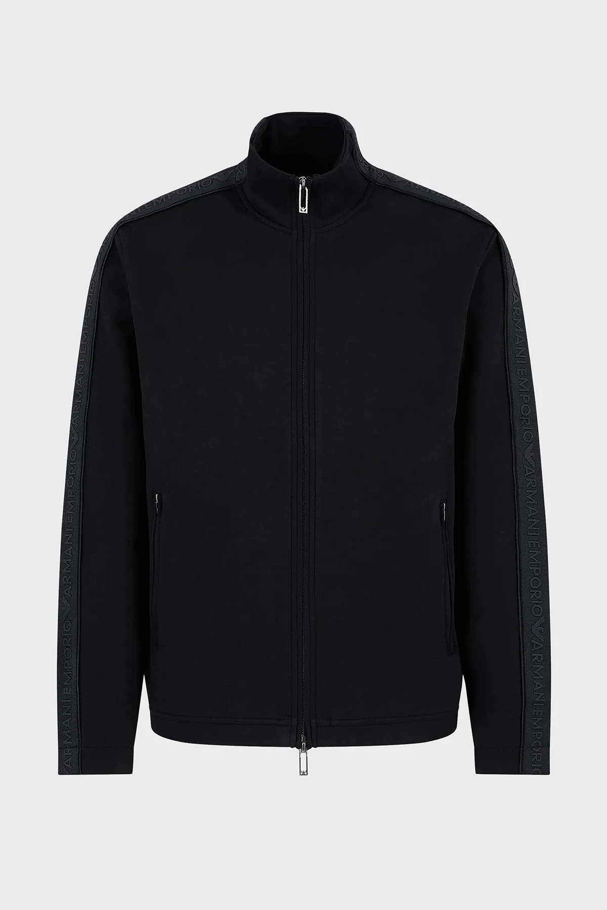 Emporio Armani Pamuklu Regular Fit Dik Yaka Erkek Sweat 3D1M69 1JHSZ 0999 SİYAH - 4