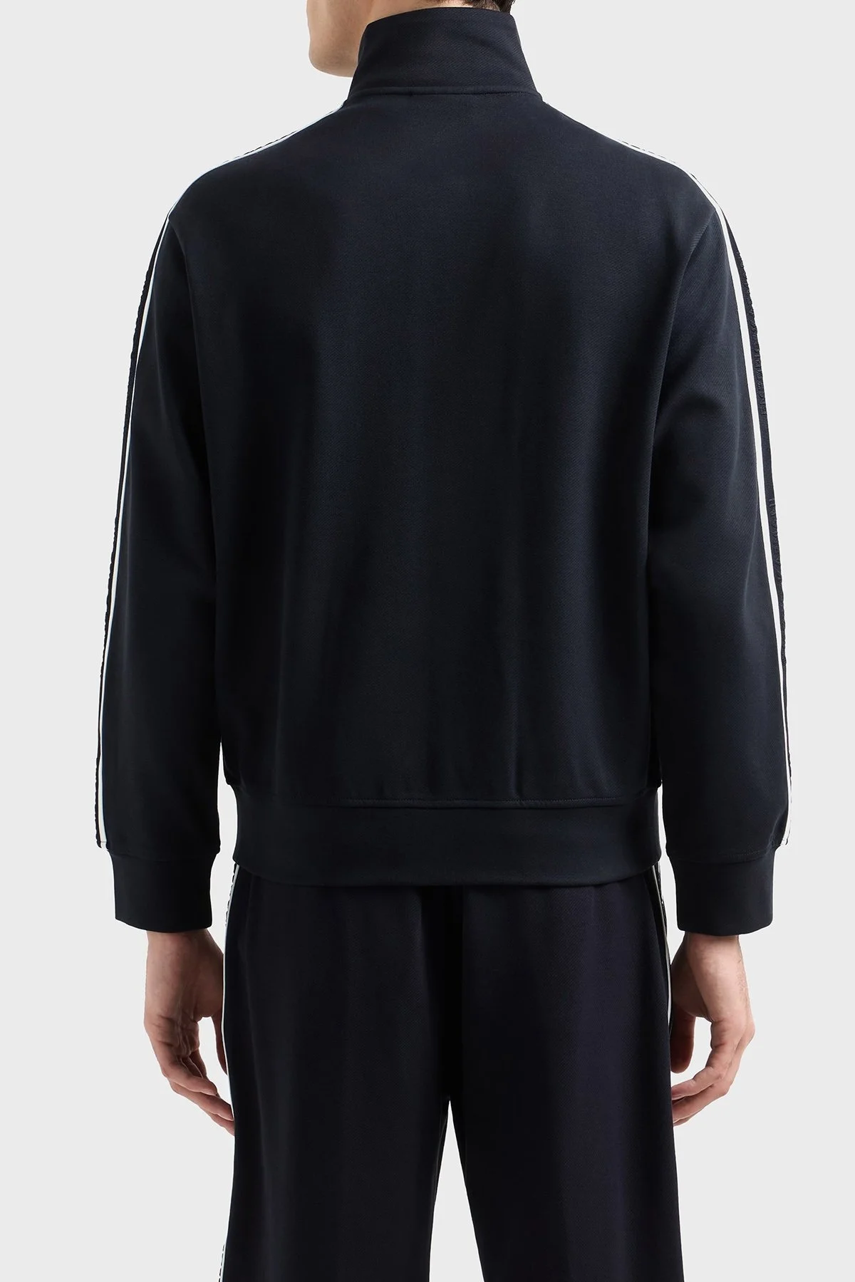 Emporio Armani Pamuklu Regular Fit Dik Yaka Logo Bantlı Erkek Sweat EM001110 AF13488 UB118 LACİVERT - 8