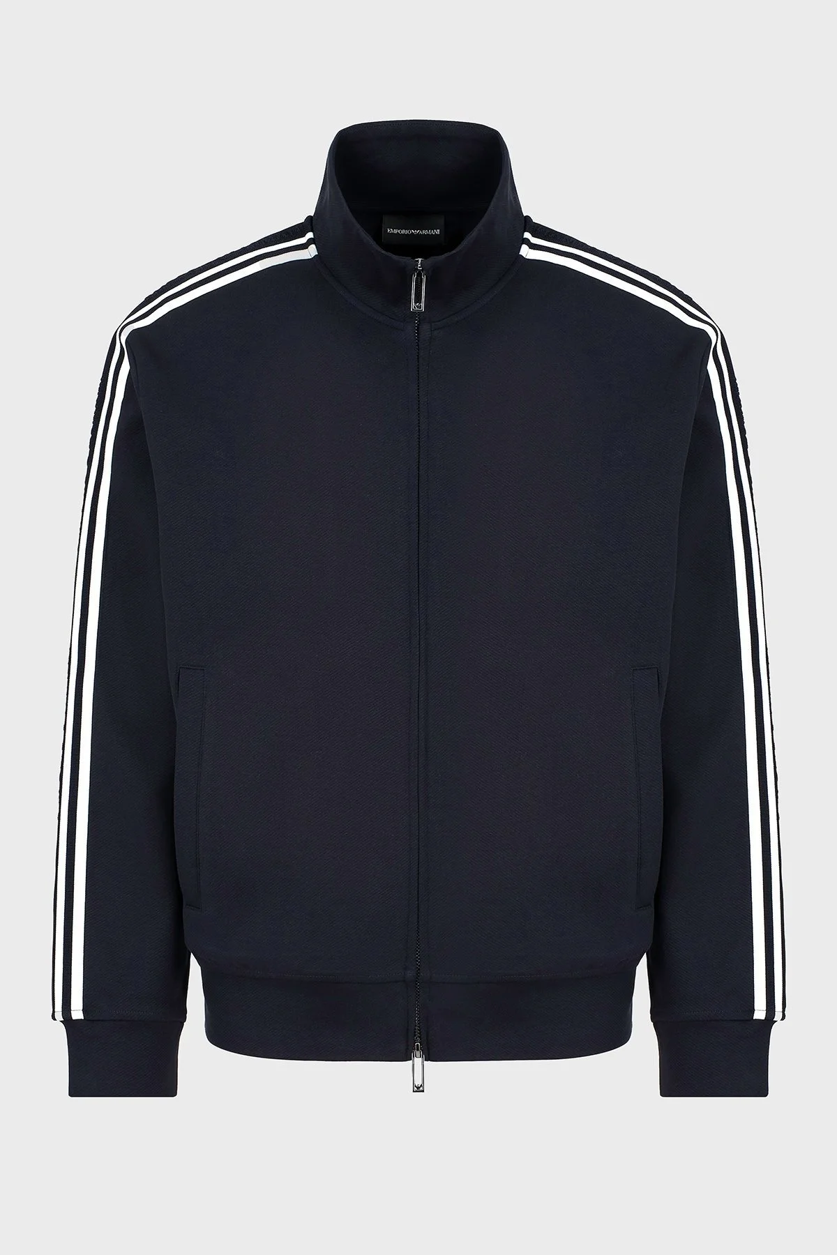 Emporio Armani Pamuklu Regular Fit Dik Yaka Logo Bantlı Erkek Sweat EM001110 AF13488 UB118 LACİVERT - 10