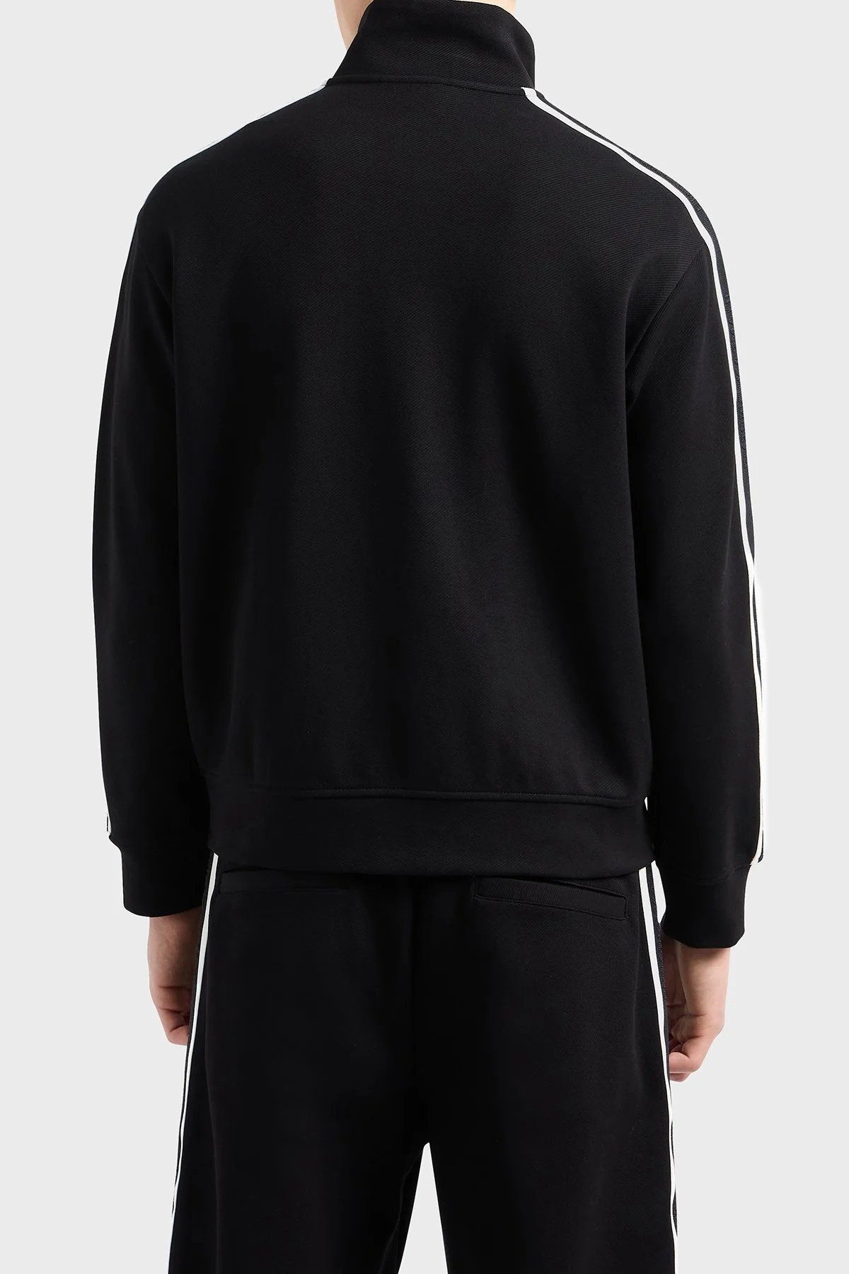 Emporio Armani Pamuklu Regular Fit Dik Yaka Logo Bantlı Erkek Sweat EM001110 AF13488 UC001 SİYAH - 3