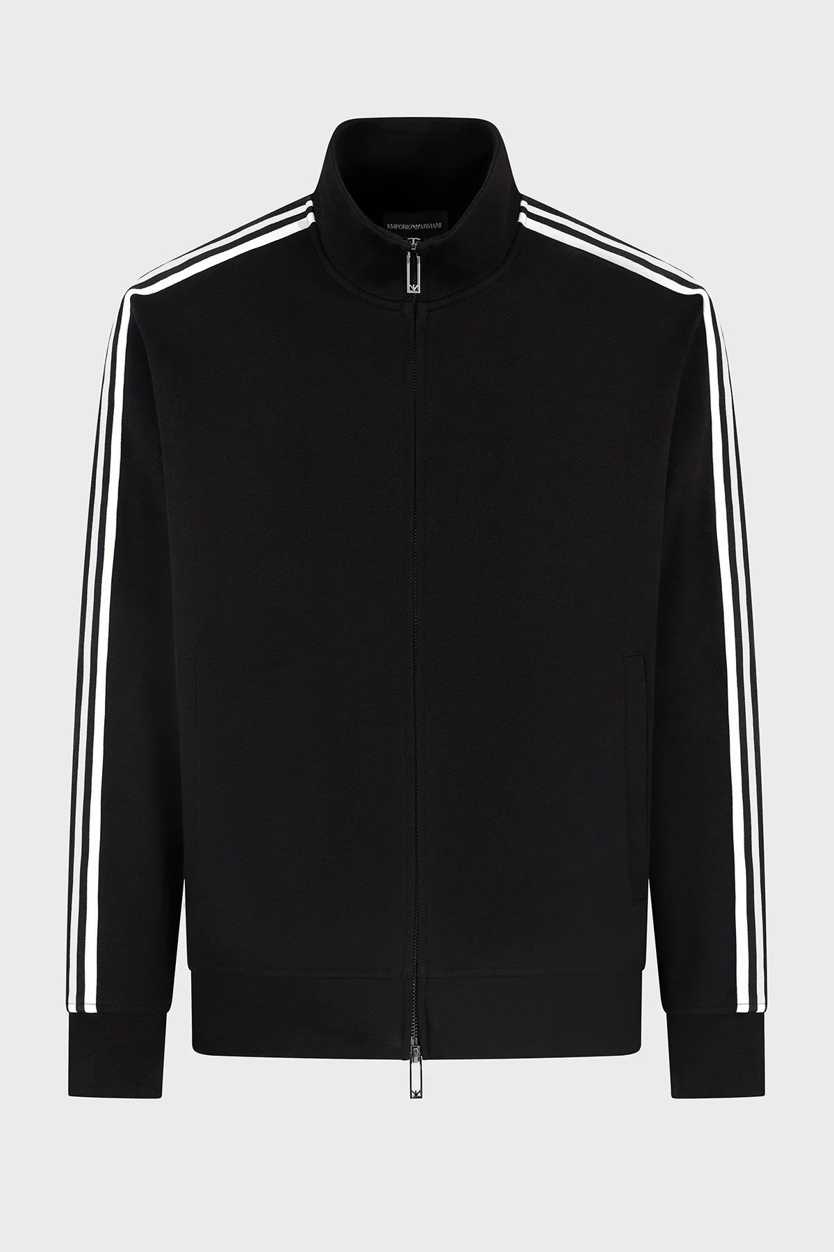 Emporio Armani Pamuklu Regular Fit Dik Yaka Logo Bantlı Erkek Sweat EM001110 AF13488 UC001 SİYAH - 5