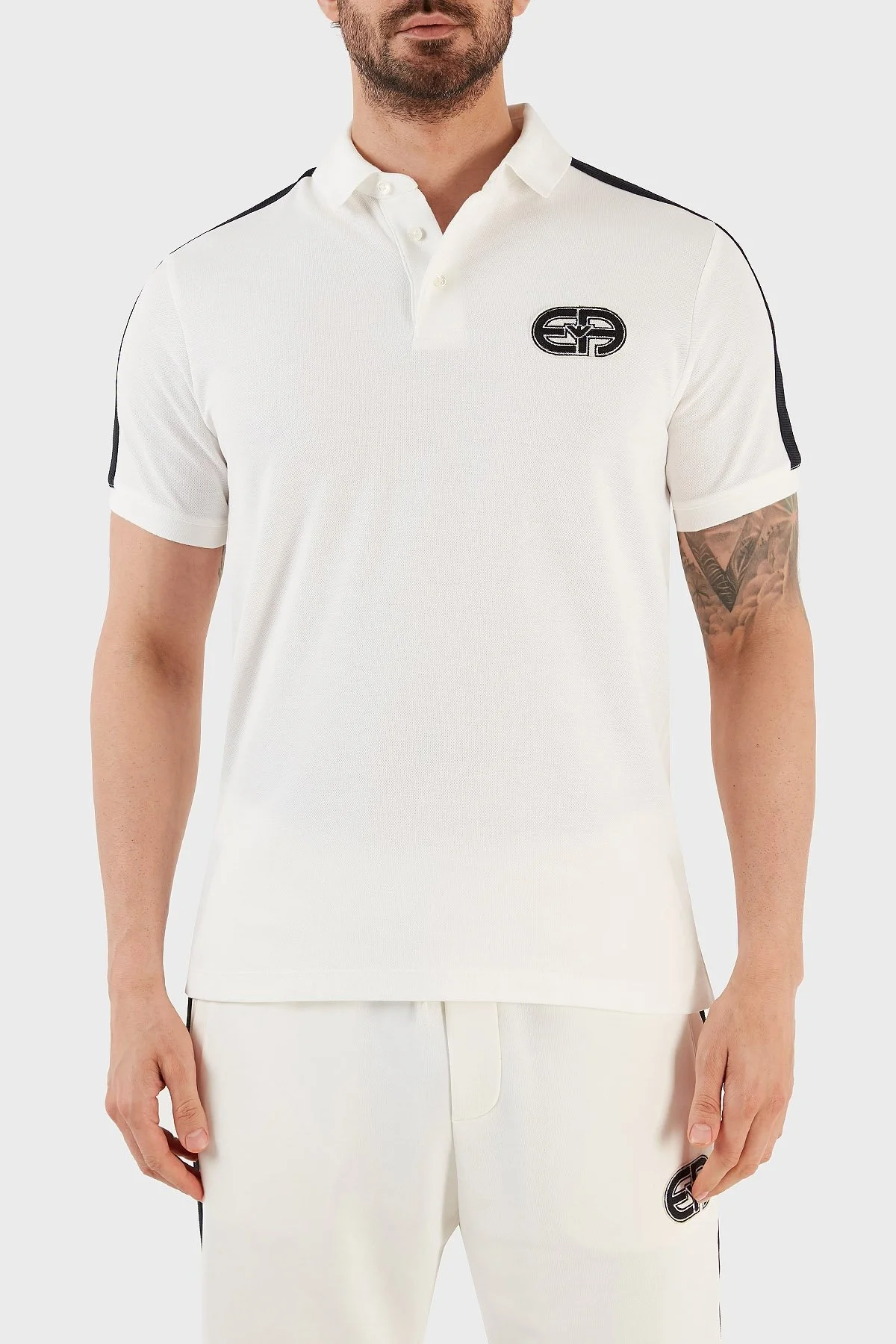 Emporio Armani Pamuklu Regular Fit Düğmeli Erkek Polo T Shirt 3R1F77 1JCYZ 0101 BEYAZ - 1