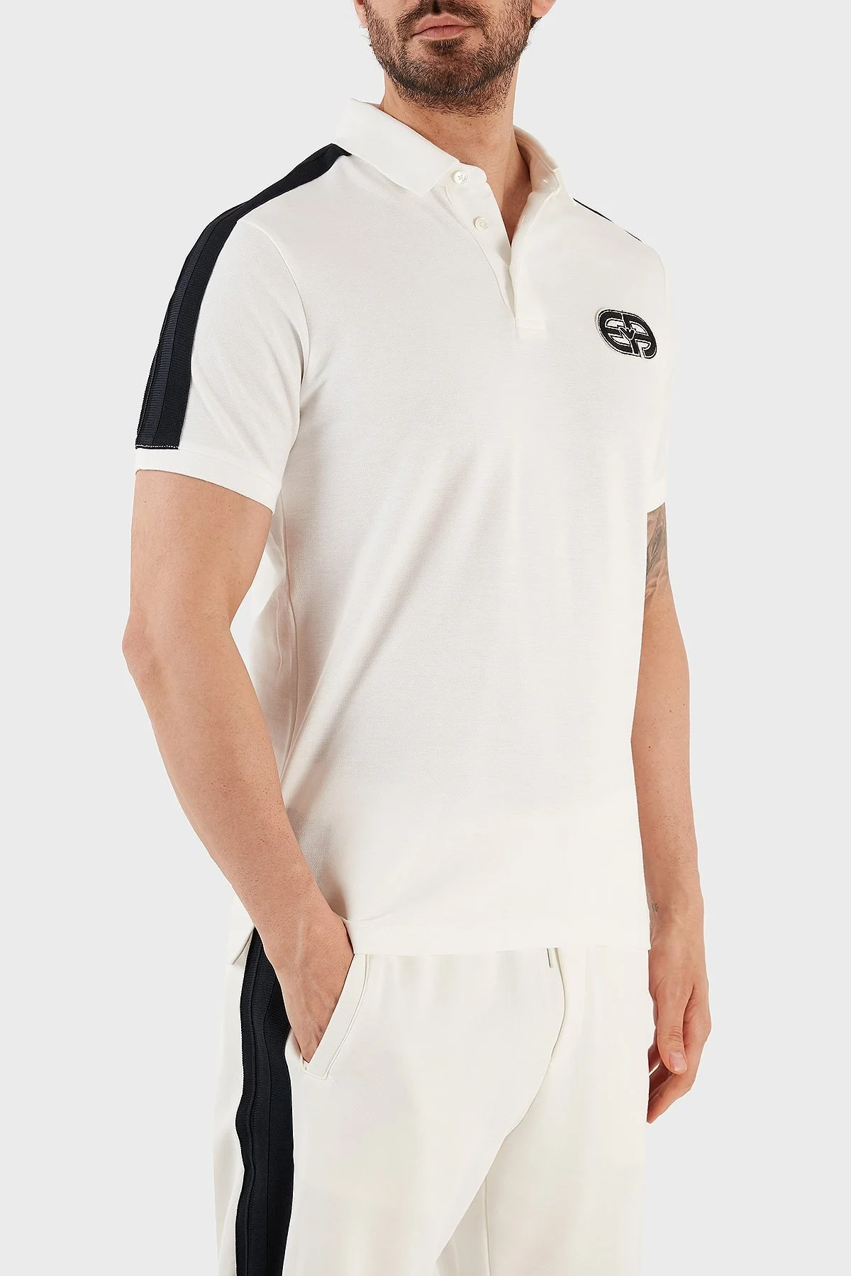Emporio Armani Pamuklu Regular Fit Düğmeli Erkek Polo T Shirt 3R1F77 1JCYZ 0101 BEYAZ - 2