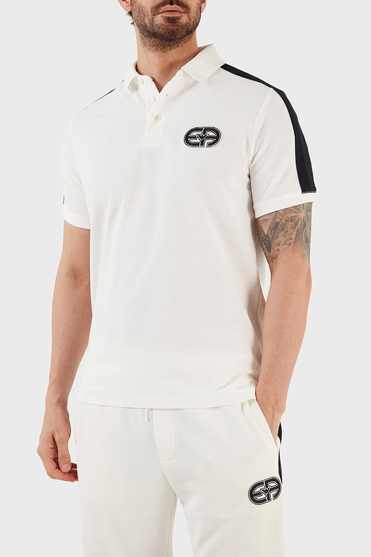 Emporio Armani Pamuklu Regular Fit Düğmeli Erkek Polo T Shirt 3R1F77 1JCYZ 0101 BEYAZ - 3
