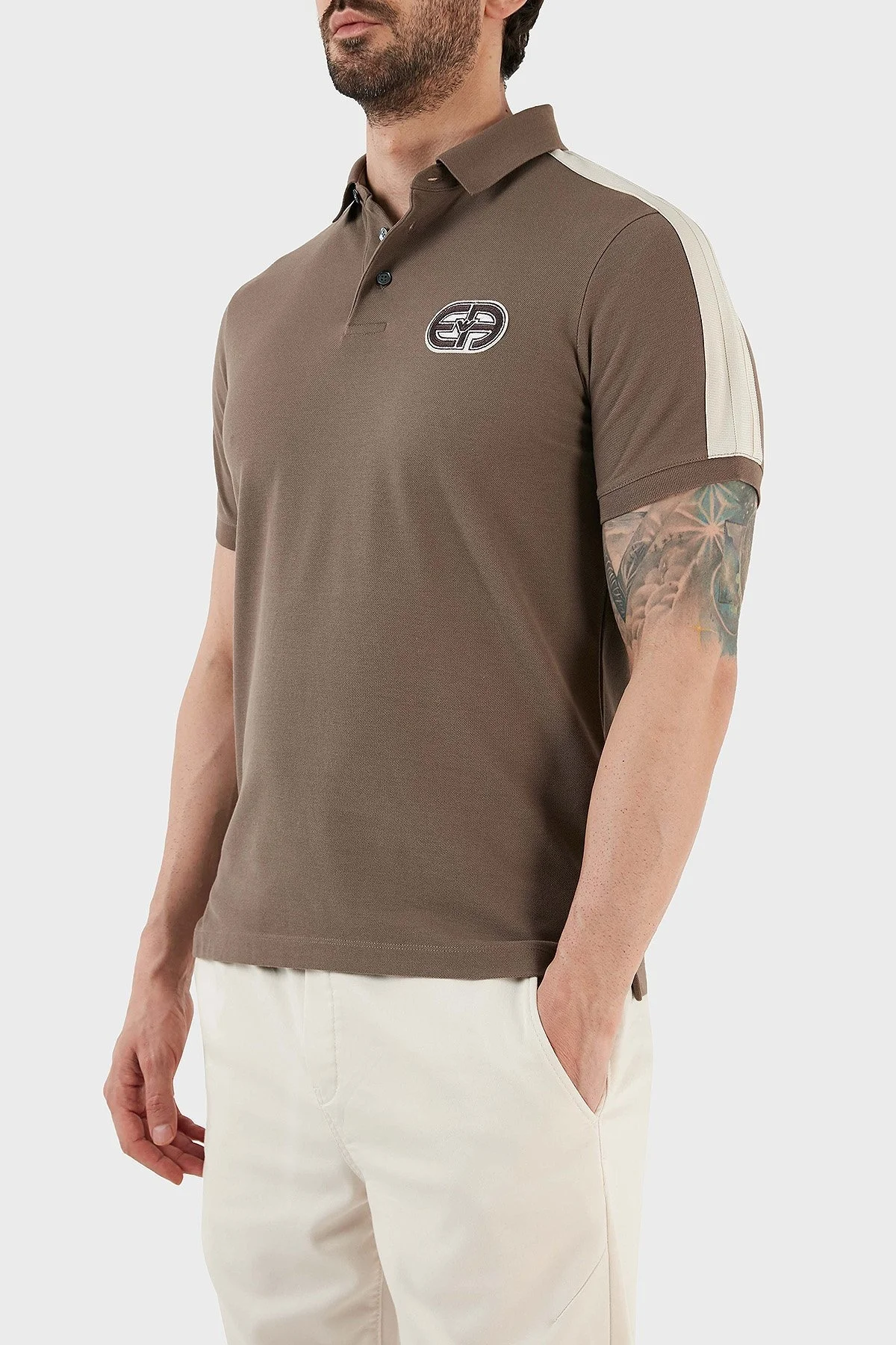 Emporio Armani Pamuklu Regular Fit Düğmeli Erkek Polo T Shirt 3R1F77 1JCYZ 0440 KAHVE - 3