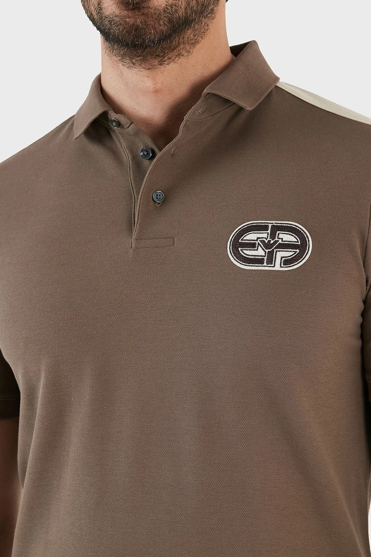 Emporio Armani Pamuklu Regular Fit Düğmeli Erkek Polo T Shirt 3R1F77 1JCYZ 0440 KAHVE - 4